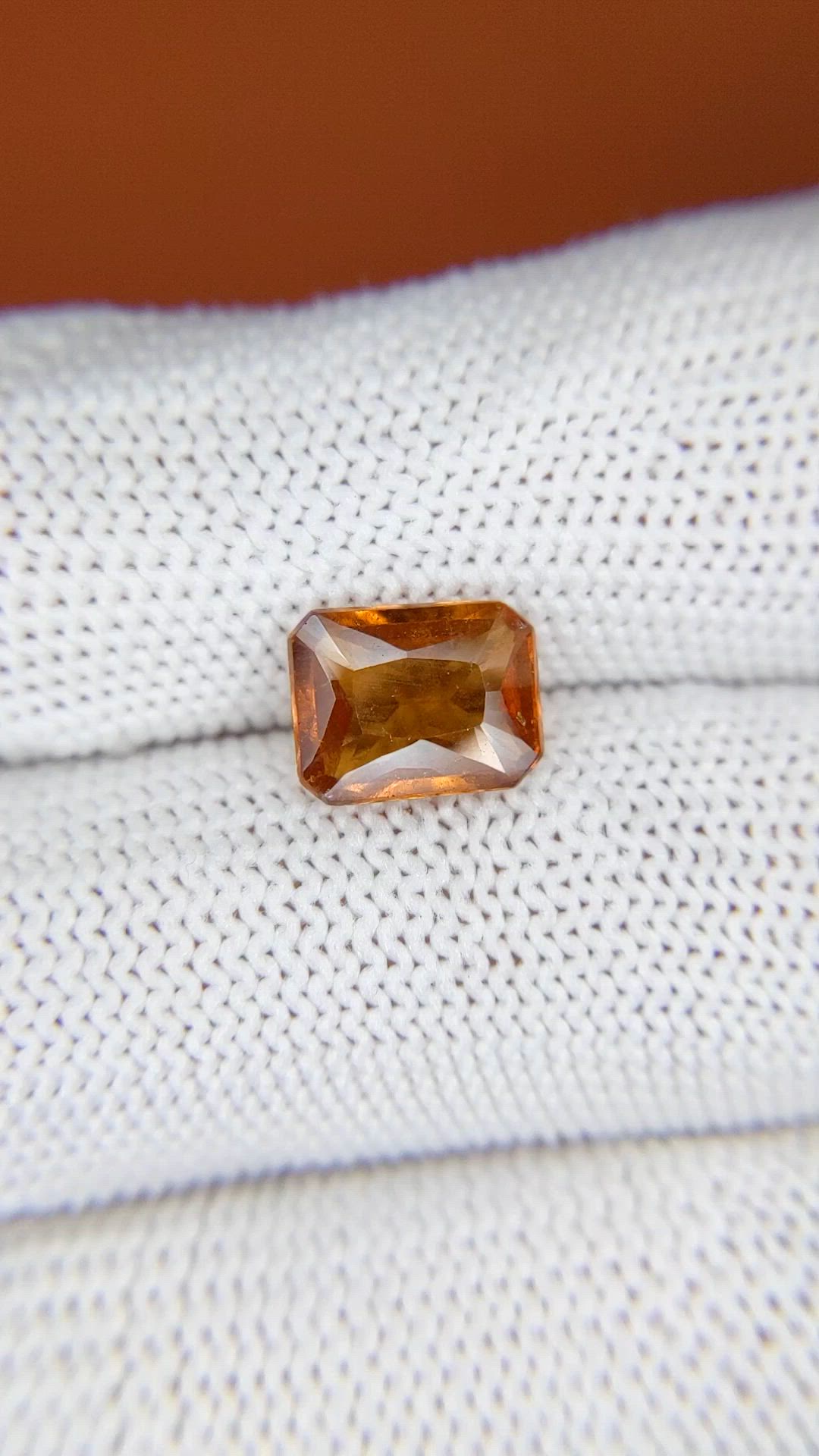 2.70 Ct. Orange Hessonite Garnet from Madagascar Size Video