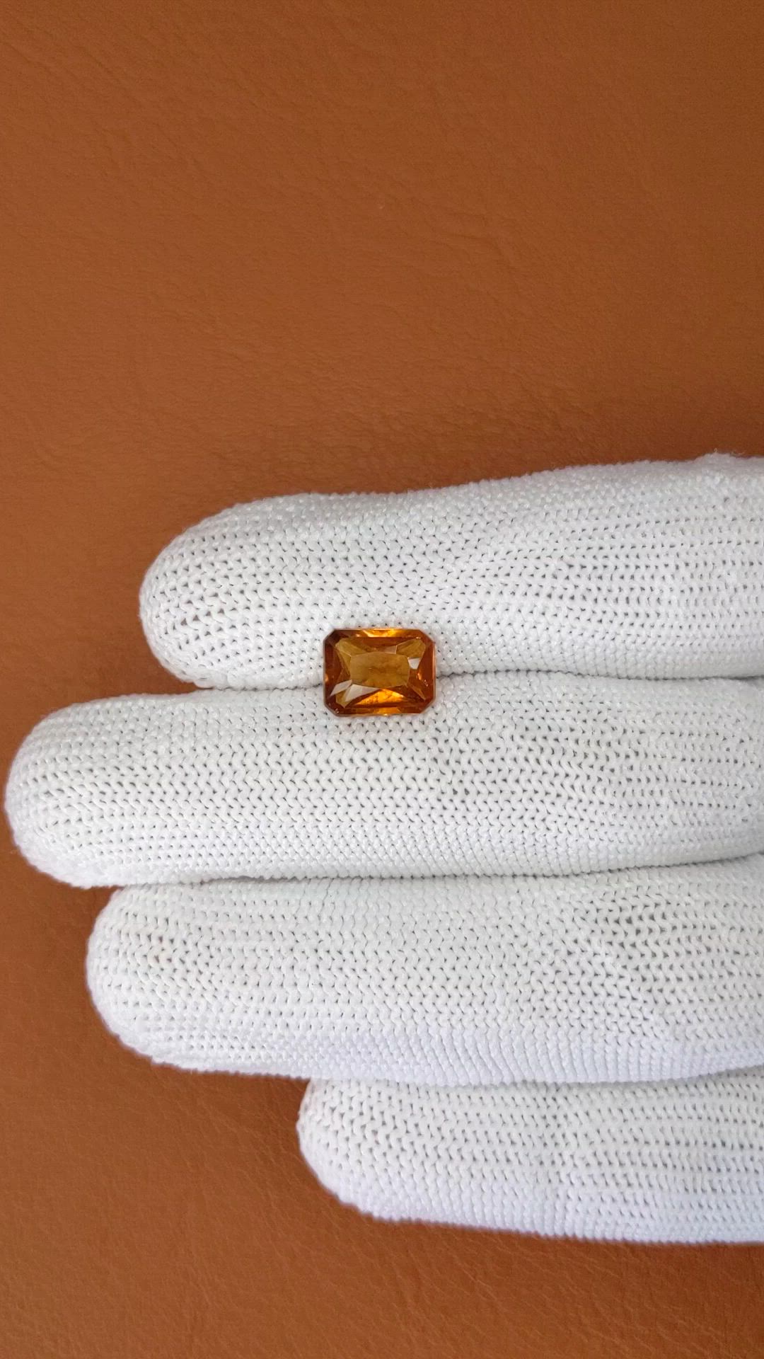 2.70 Ct. Orange Hessonite Garnet from Madagascar Size Video
