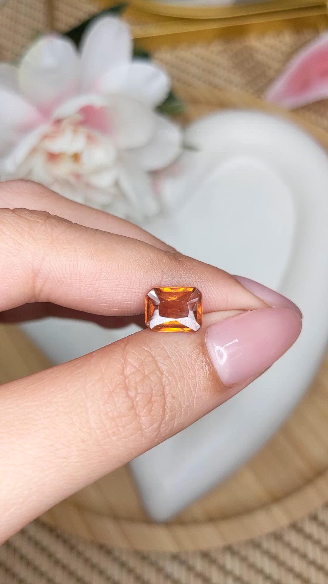 2.70 Ct. Orange Hessonite Garnet from Madagascar Size Video