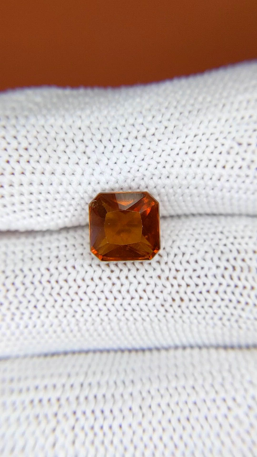 3.48 Ct. Reddish Orange Hessonite Garnet from Madagascar Size Video