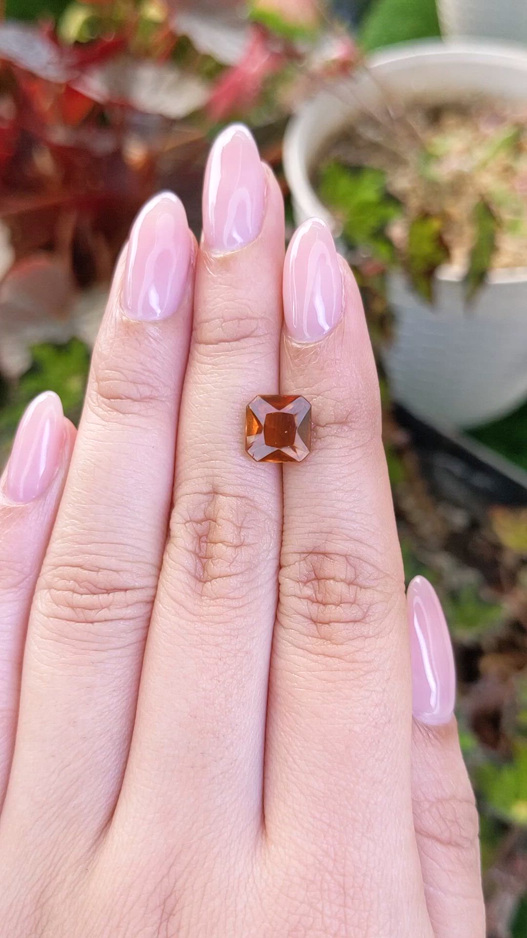 3.48 Ct. Reddish Orange Hessonite Garnet from Madagascar Size Video