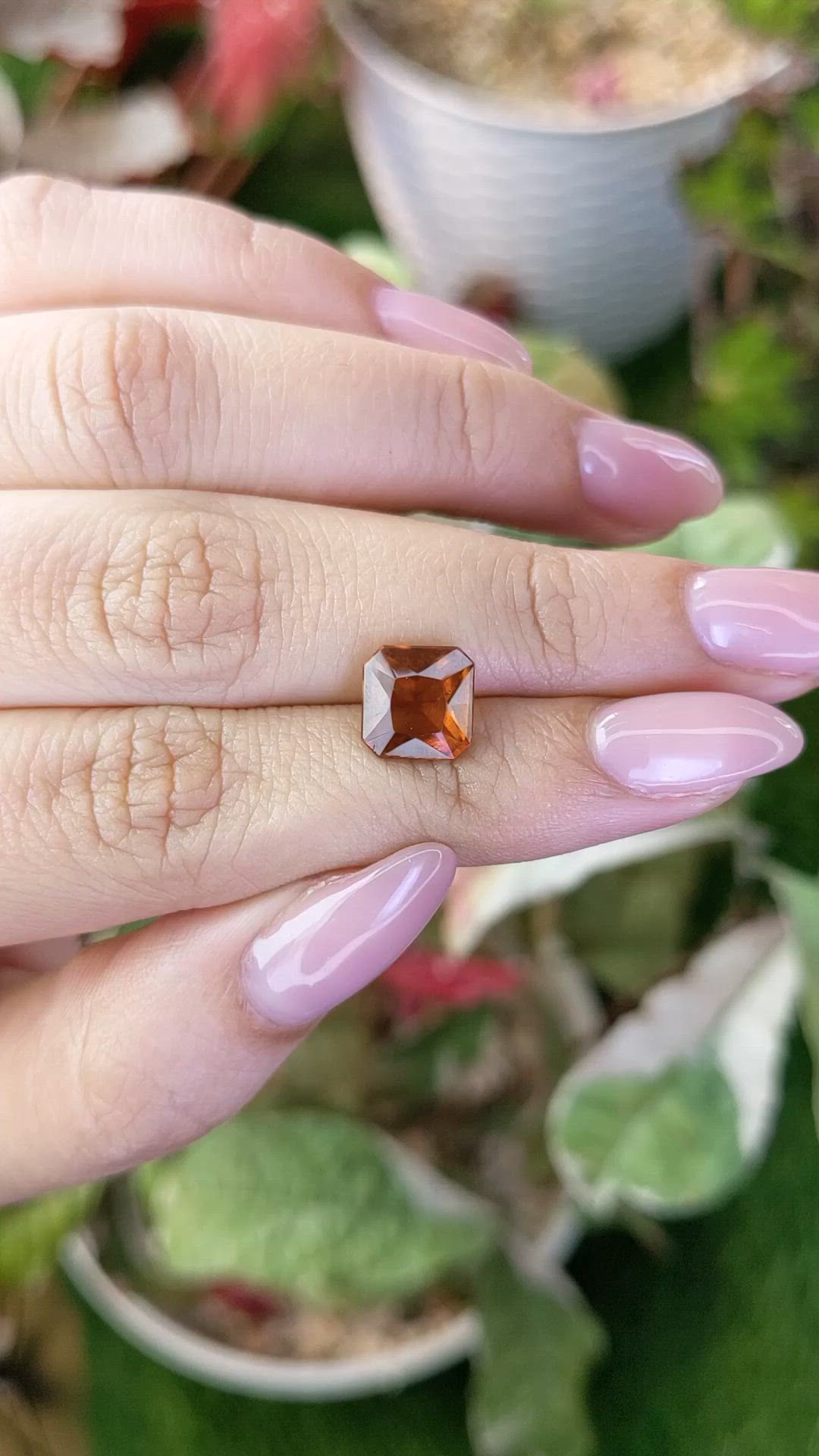 3.48 Ct. Reddish Orange Hessonite Garnet from Madagascar Size Video