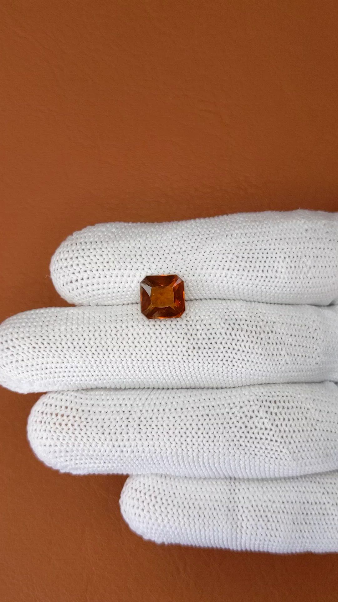3.48 Ct. Reddish Orange Hessonite Garnet from Madagascar Size Video