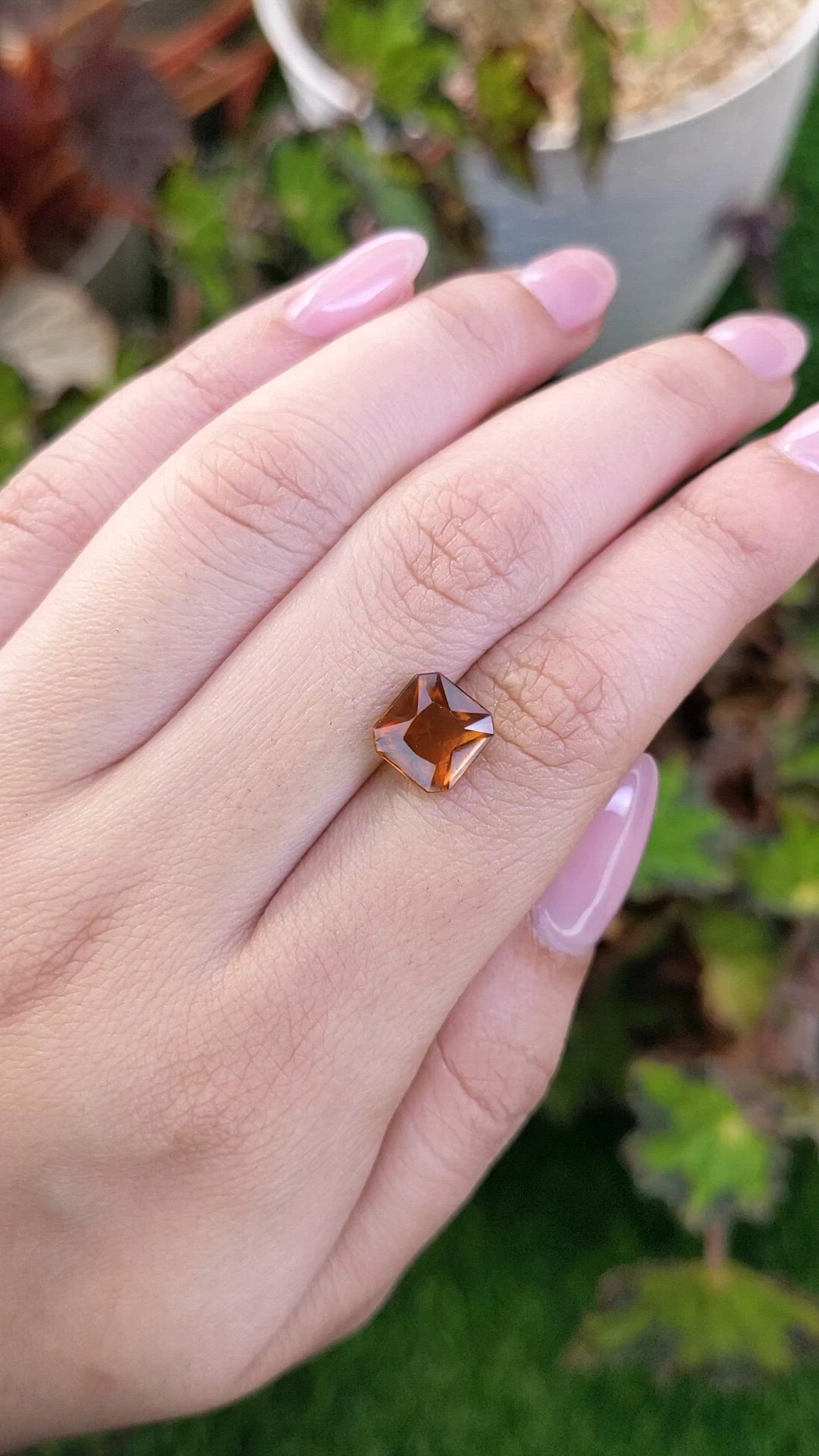 3.48 Ct. Reddish Orange Hessonite Garnet from Madagascar Size Video