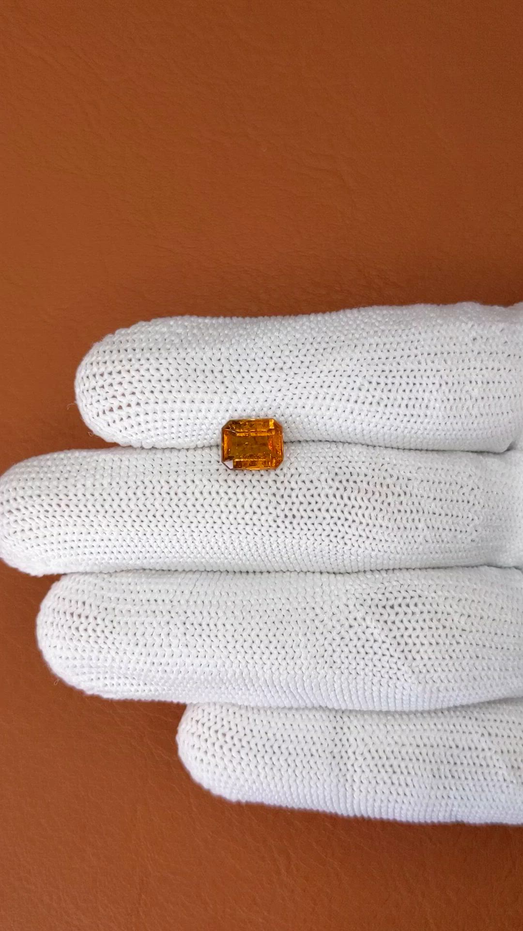 1.95 Ct. Orange Hessonite Garnet from Madagascar Size Video