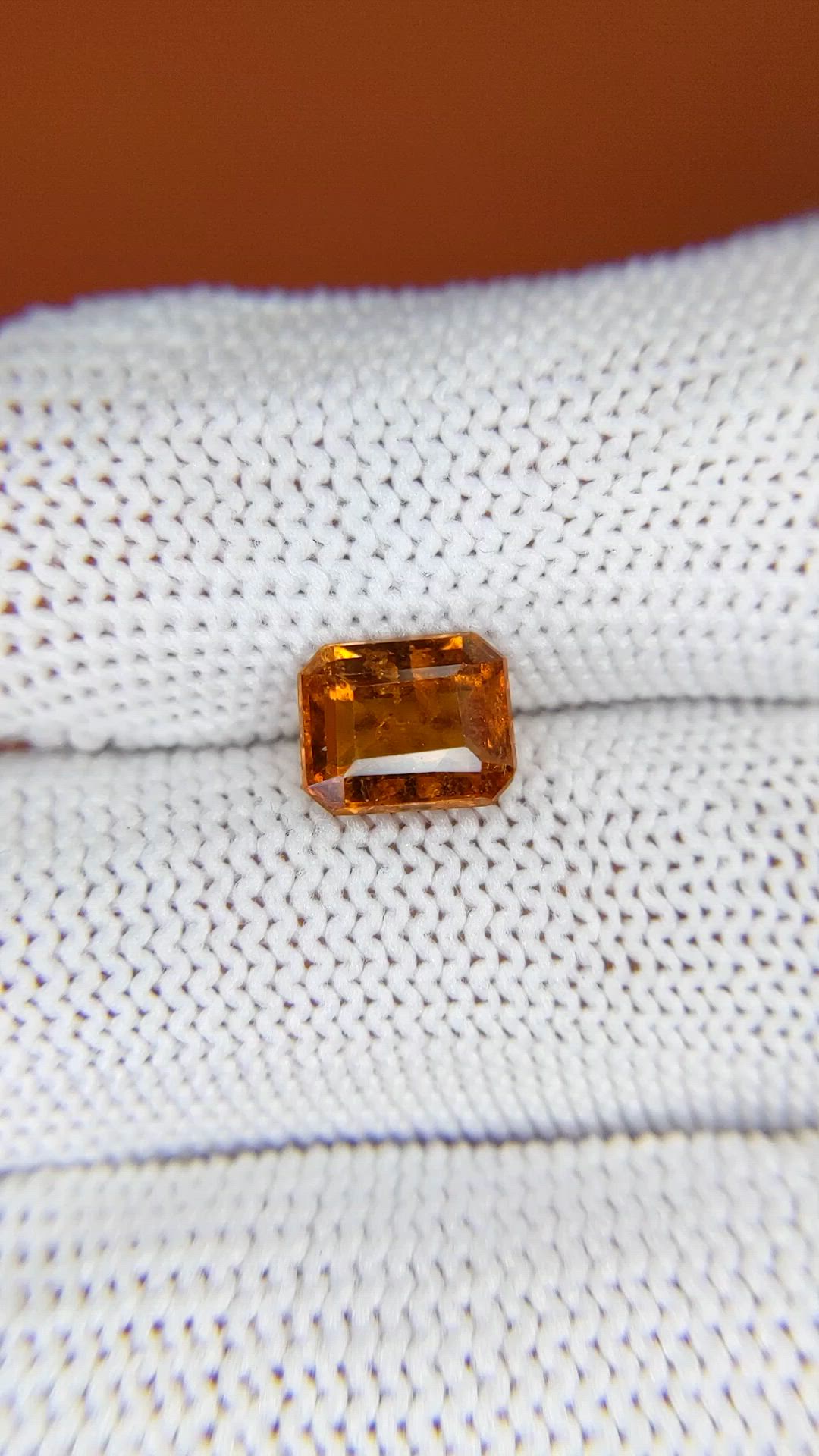 1.95 Ct. Orange Hessonite Garnet from Madagascar Size Video