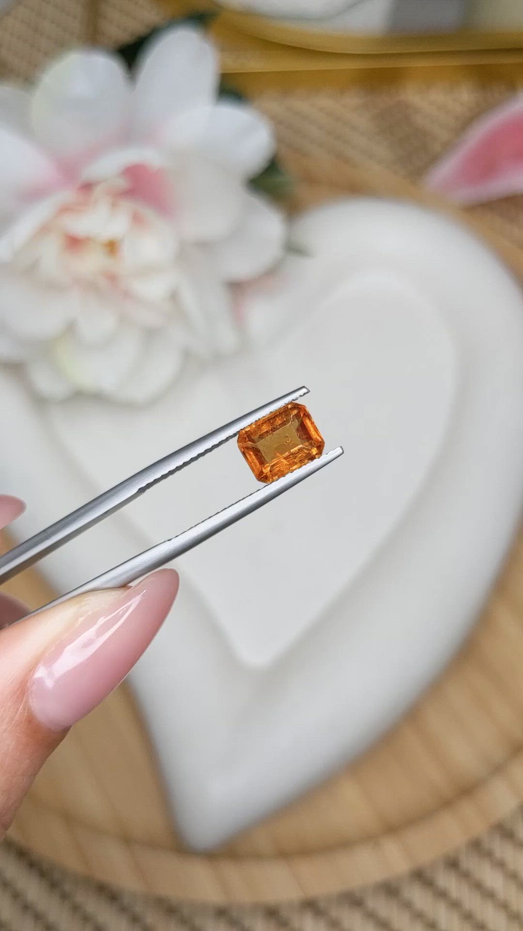 1.95 Ct. Orange Hessonite Garnet from Madagascar Size Video
