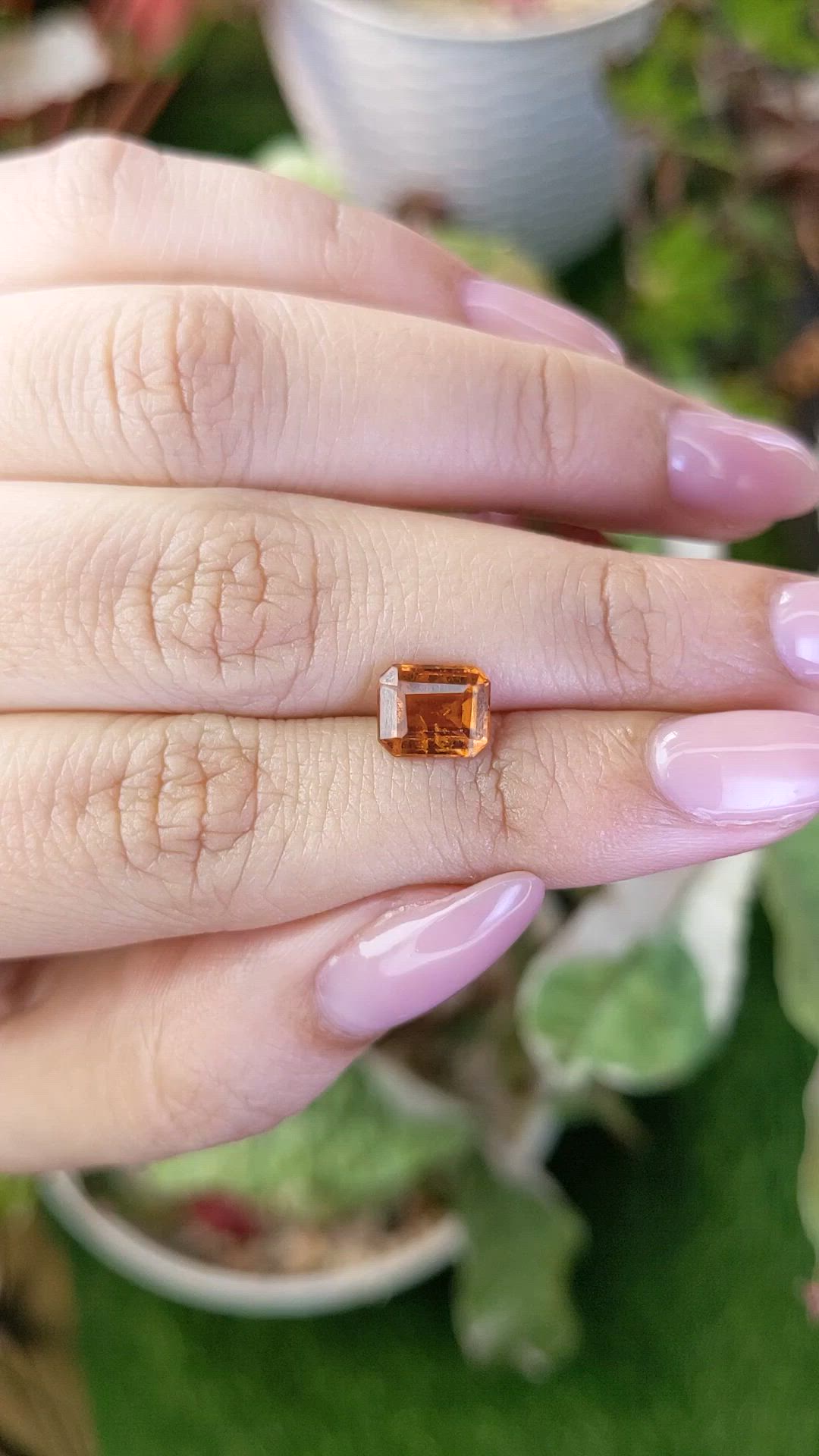 1.95 Ct. Orange Hessonite Garnet from Madagascar Size Video