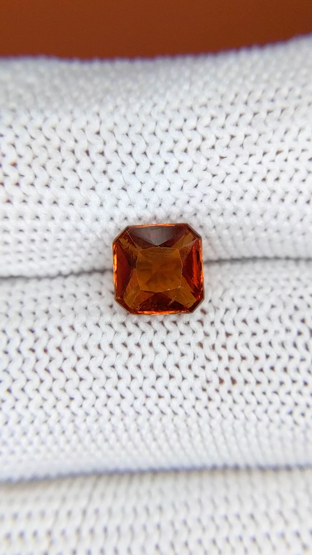 1.91 Ct. Orange Hessonite Garnet from Madagascar Size Video