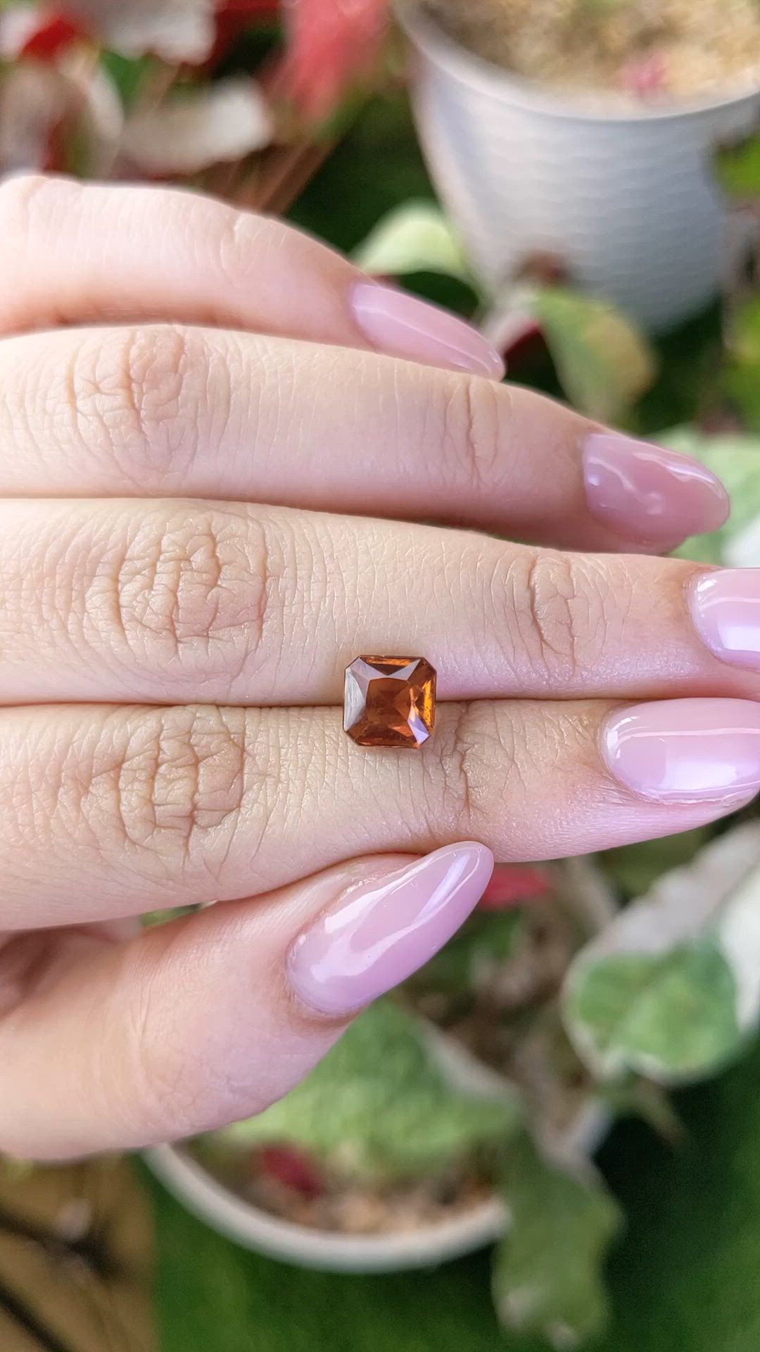 1.91 Ct. Orange Hessonite Garnet from Madagascar Size Video