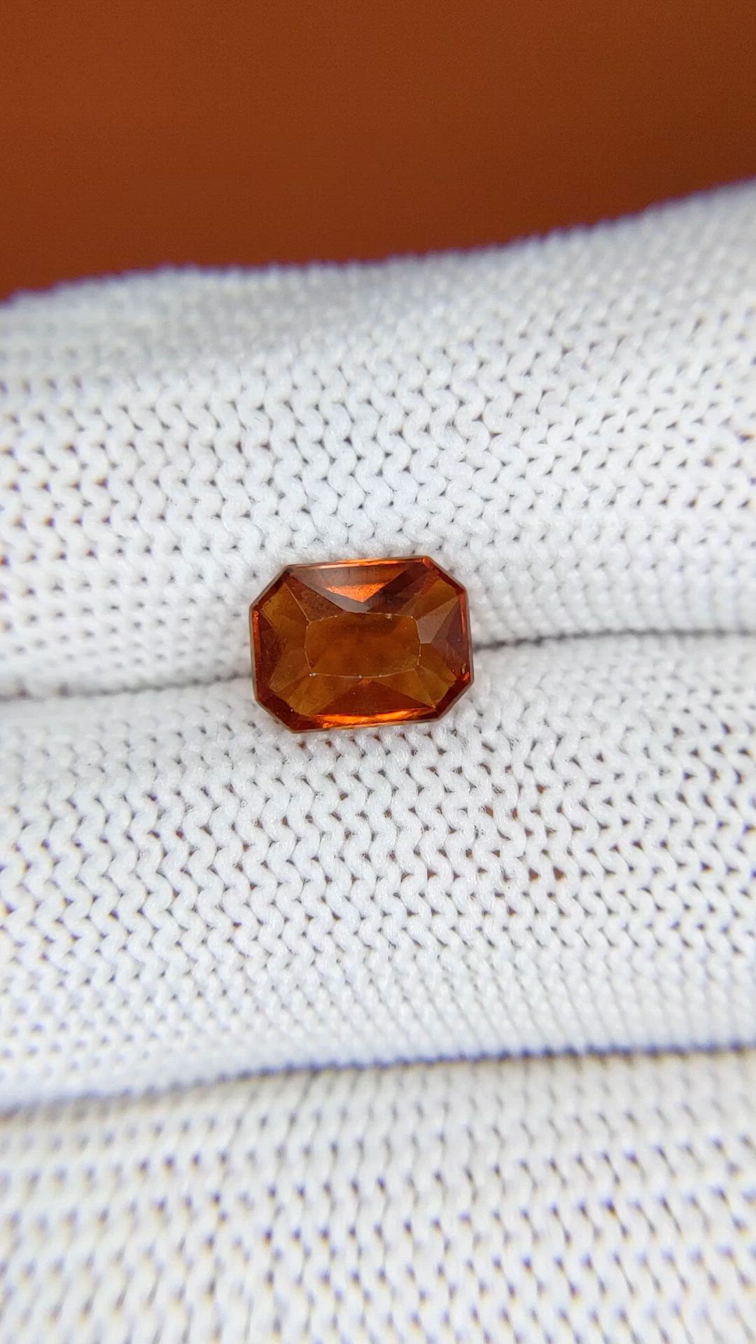 2.23 Ct. Orange Hessonite Garnet from Madagascar Size Video