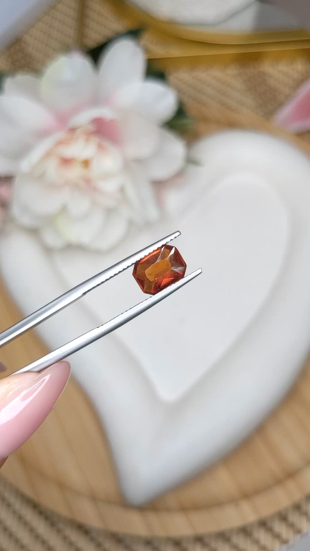 2.23 Ct. Orange Hessonite Garnet from Madagascar Size Video