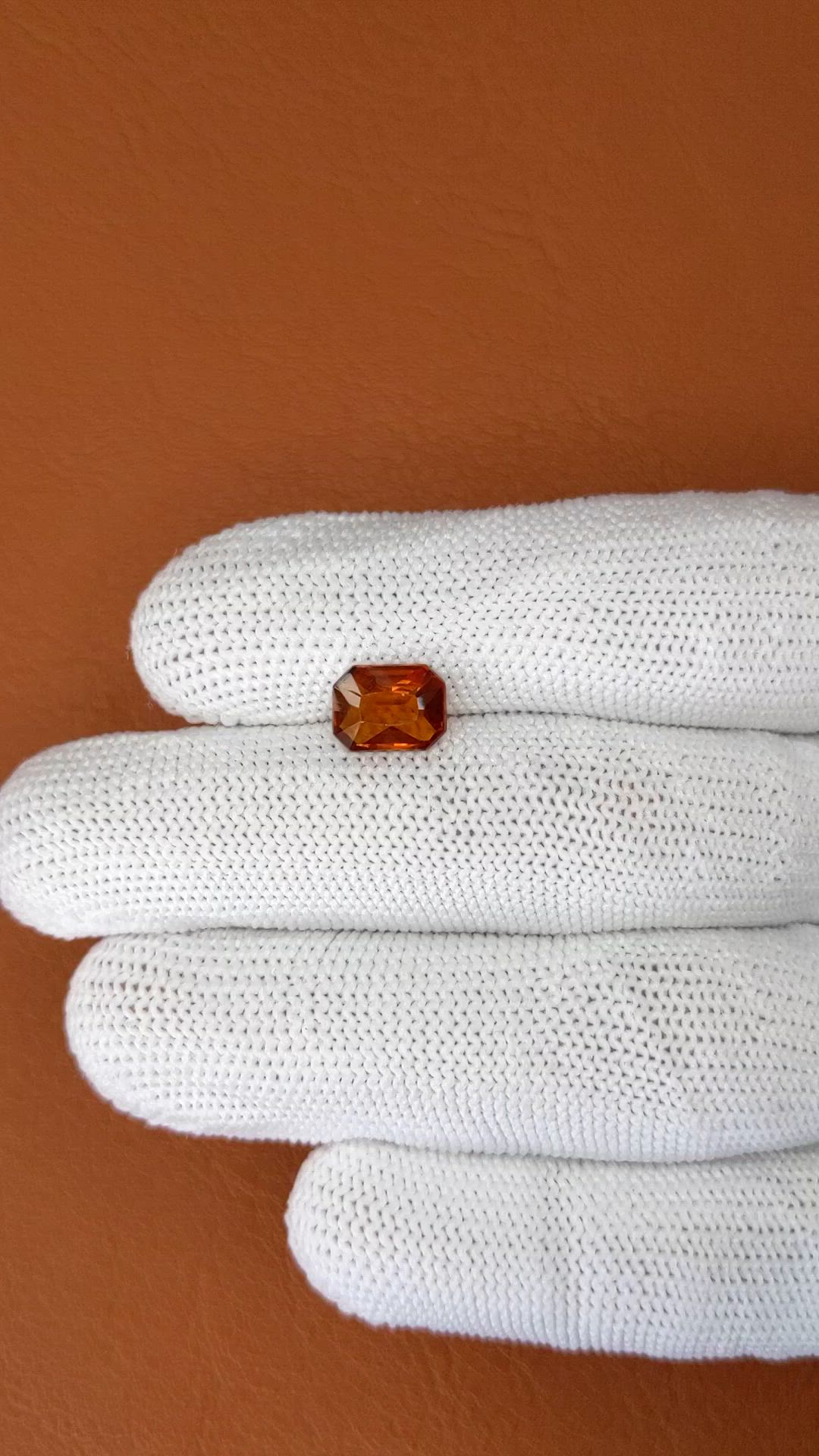 2.23 Ct. Orange Hessonite Garnet from Madagascar Size Video