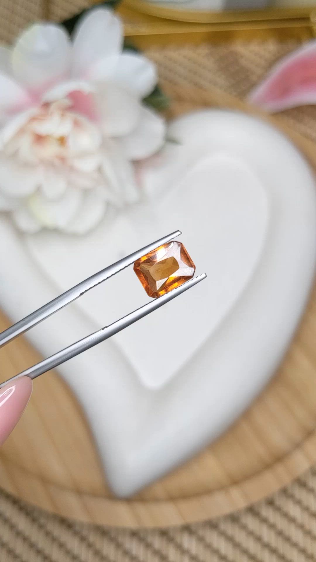 2.23 Ct. Orange Hessonite Garnet from Madagascar Size Video