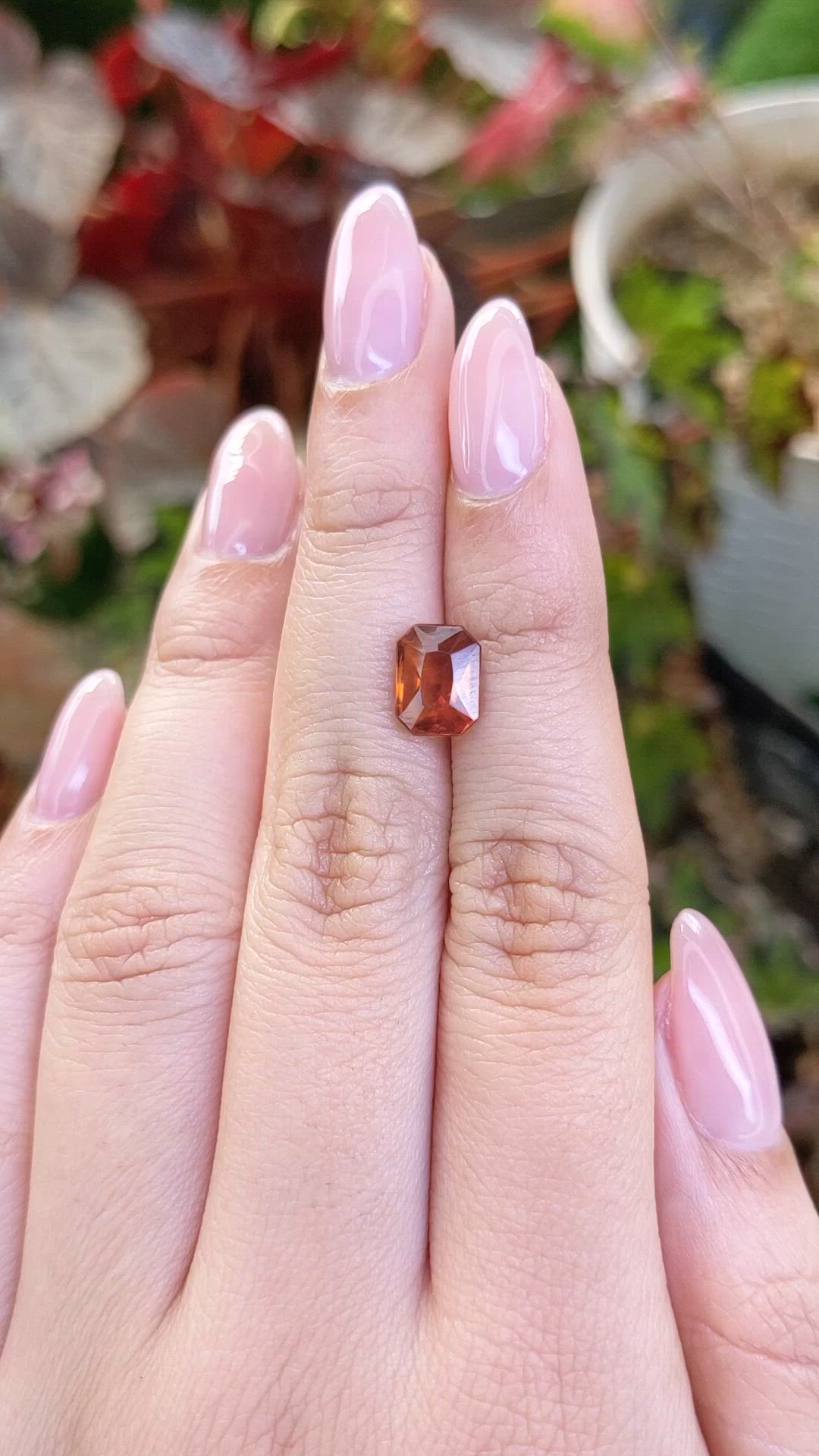 2.23 Ct. Orange Hessonite Garnet from Madagascar Size Video