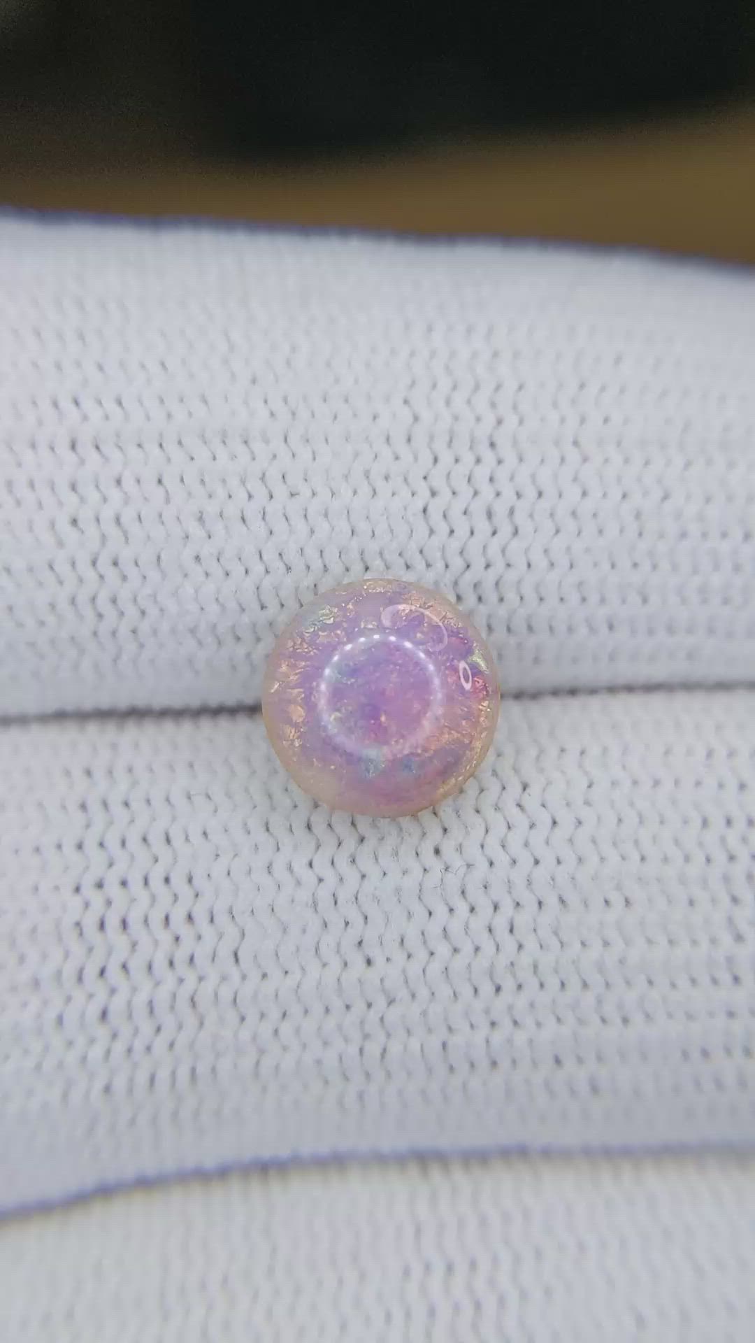 3.35 Ct. Multi Color Cabochon Crystal Opal (Jelly Opal) from Australia Size Video