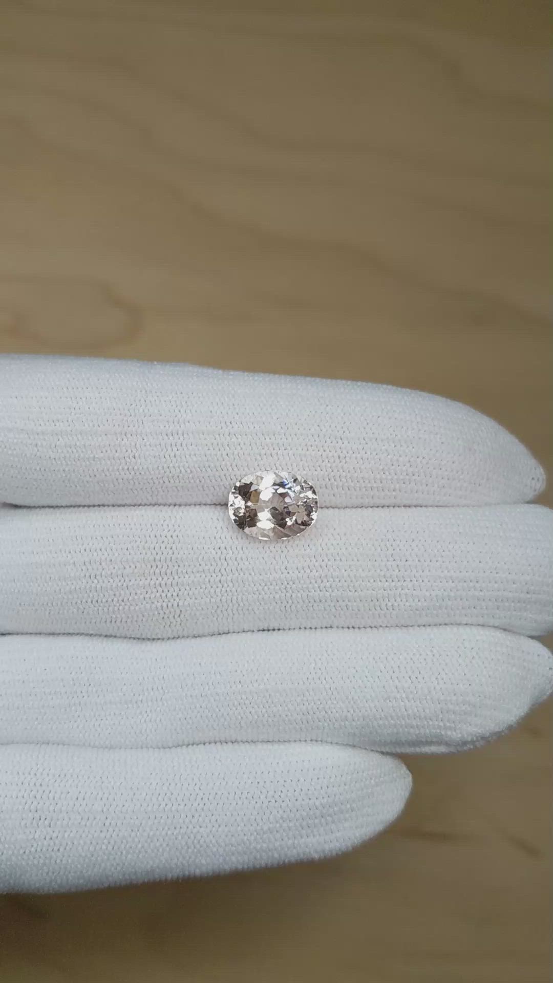 4.01 Ct. Peach Morganite from Madagascar Size Video