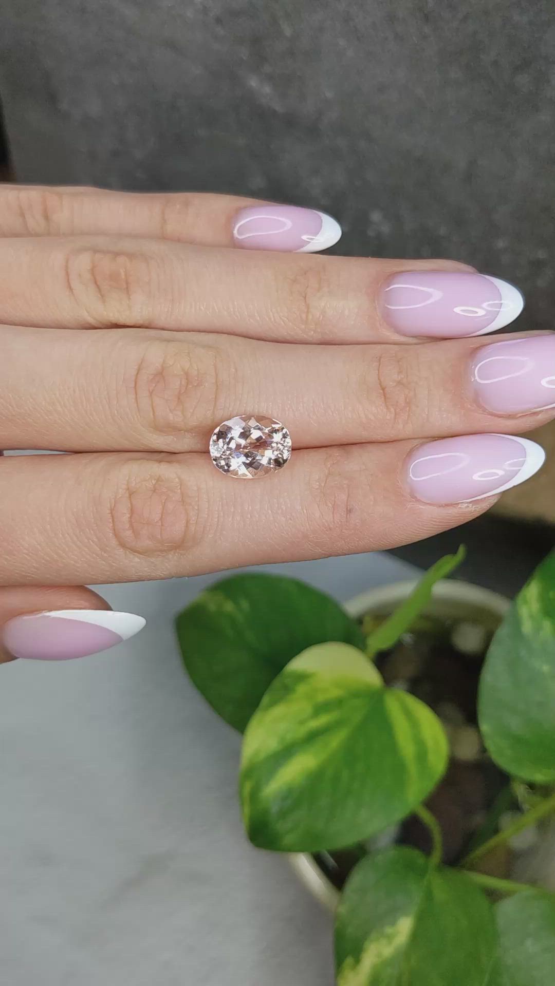 4.01 Ct. Peach Morganite from Madagascar Size Video