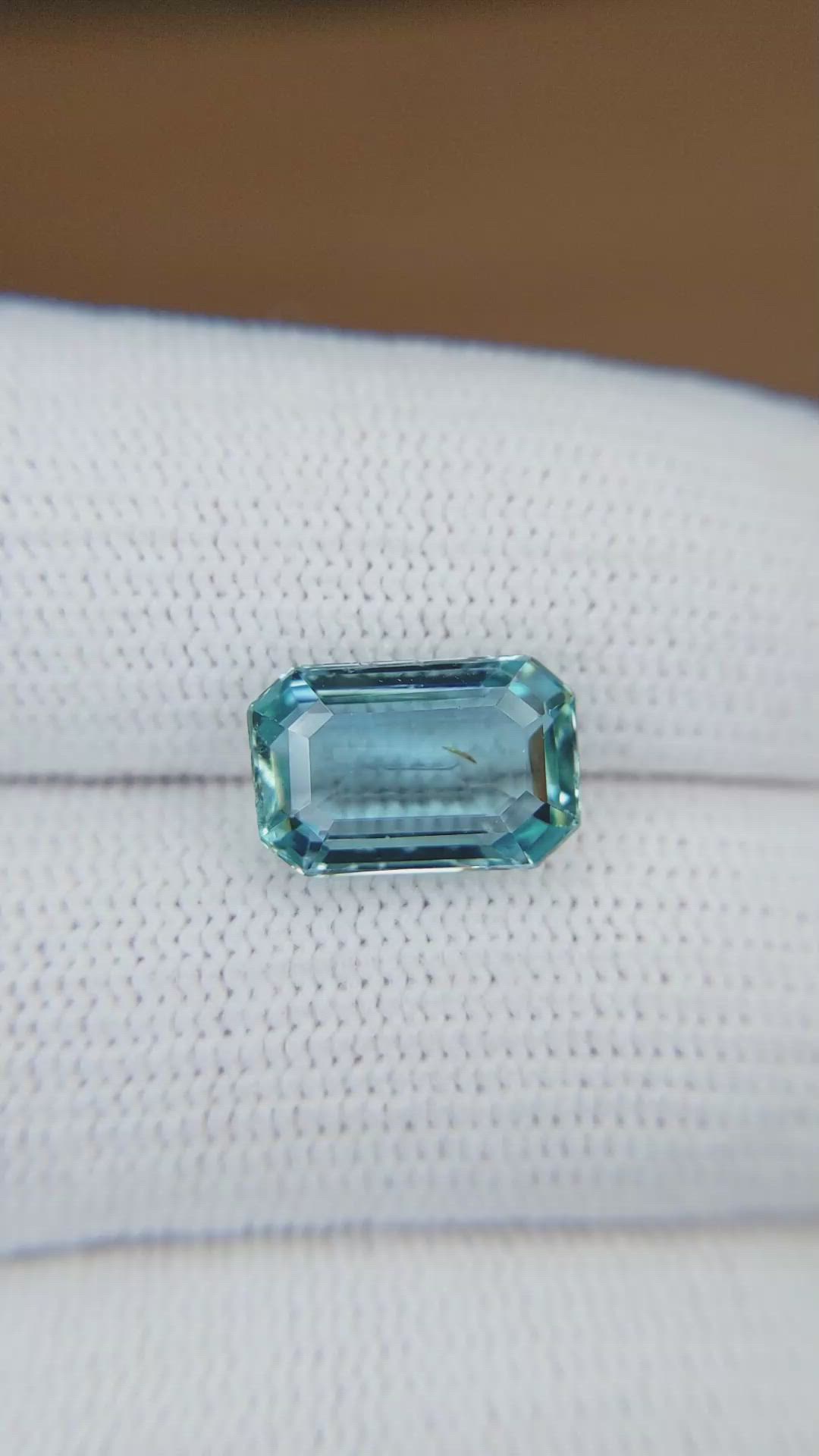 4.10 Ct. Blue Aquamarine from Brazil Size Video