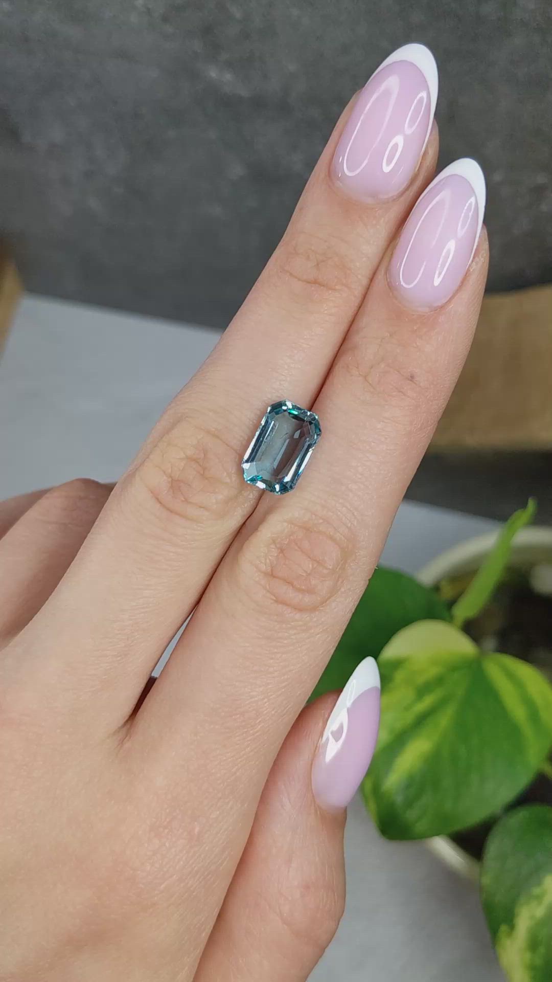 4.10 Ct. Blue Aquamarine from Brazil Size Video
