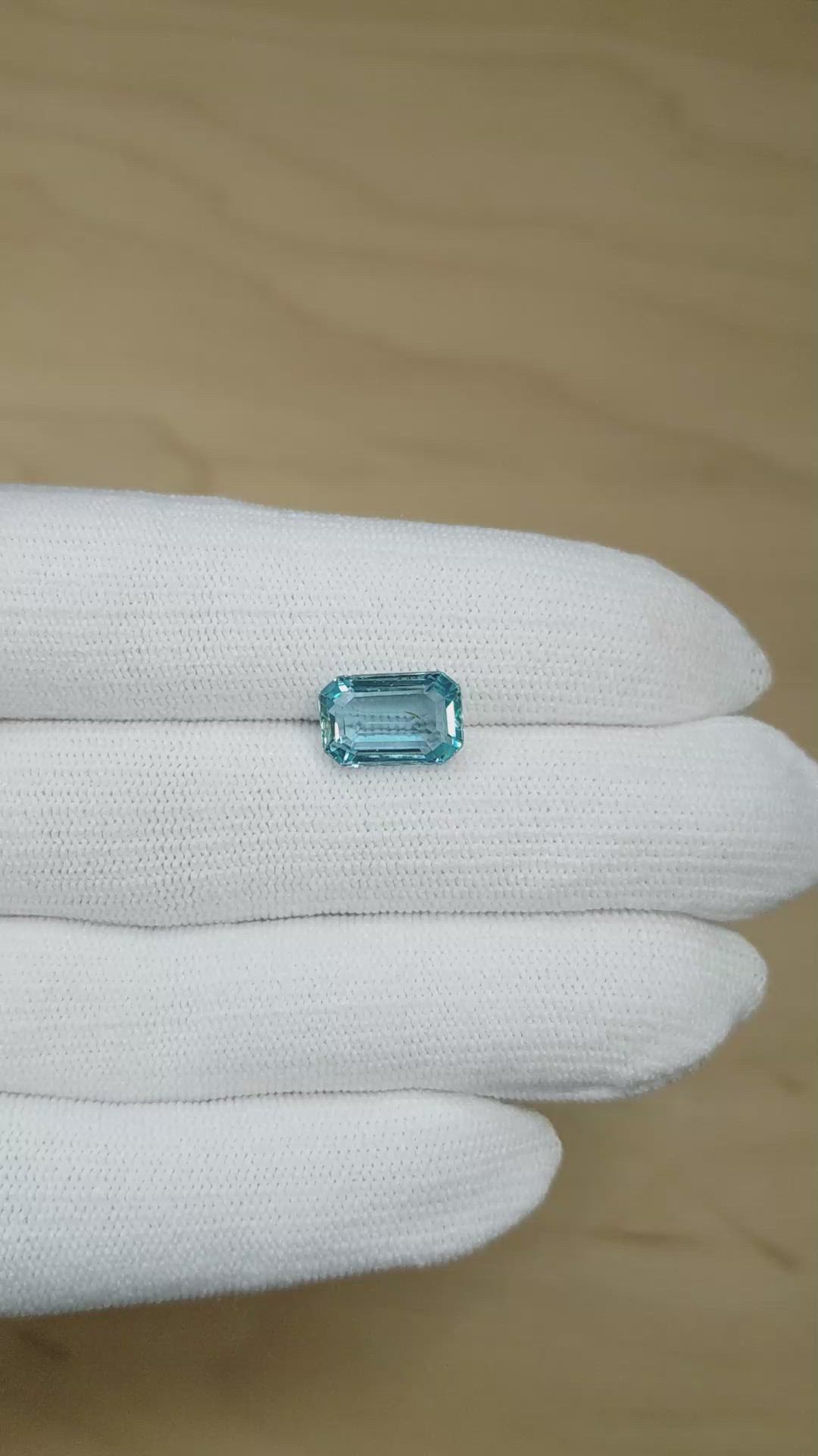 4.10 Ct. Blue Aquamarine from Brazil Size Video