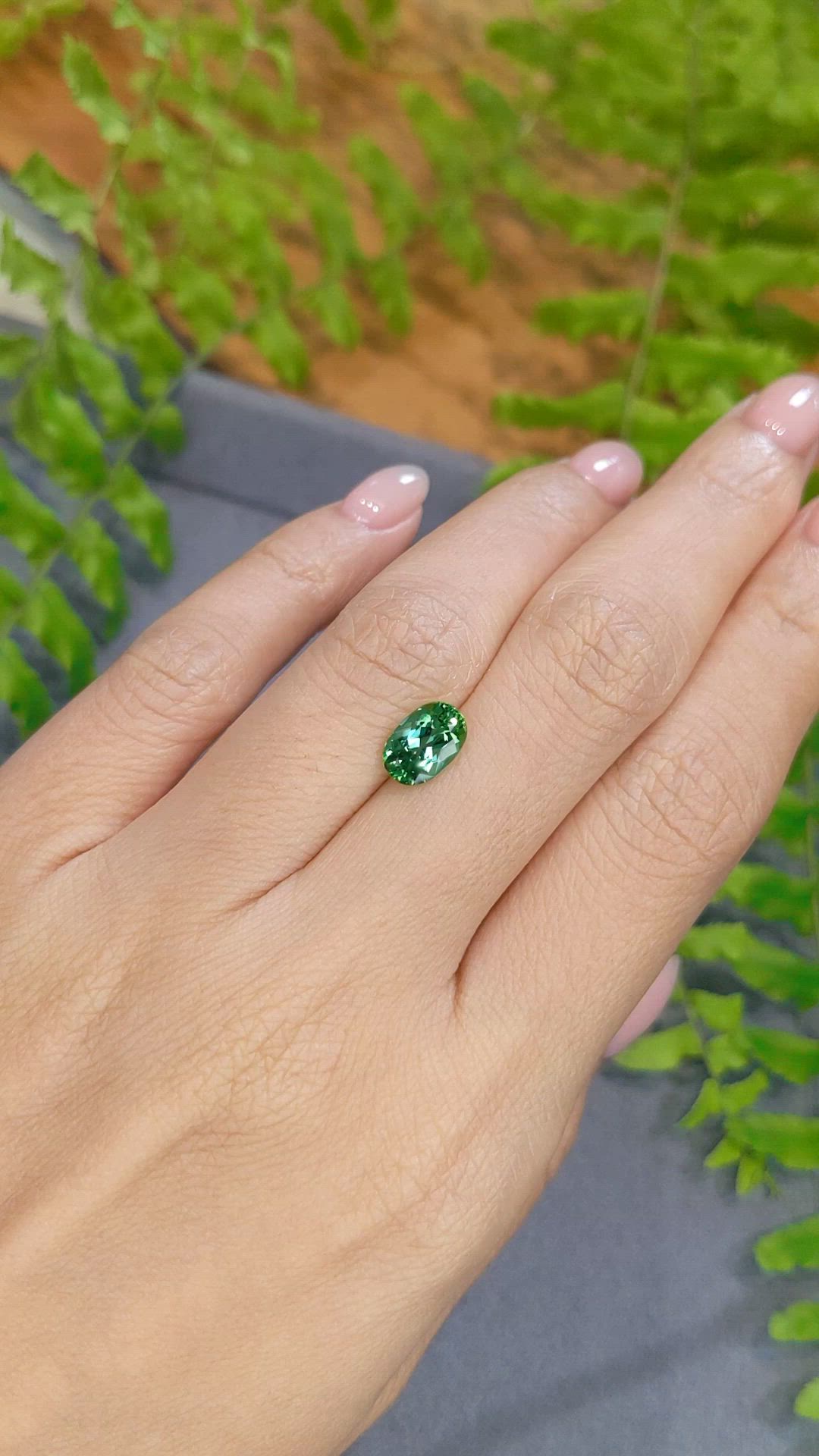 1.64 Ct. Bluish Green Tourmaline from Brazil Size Video