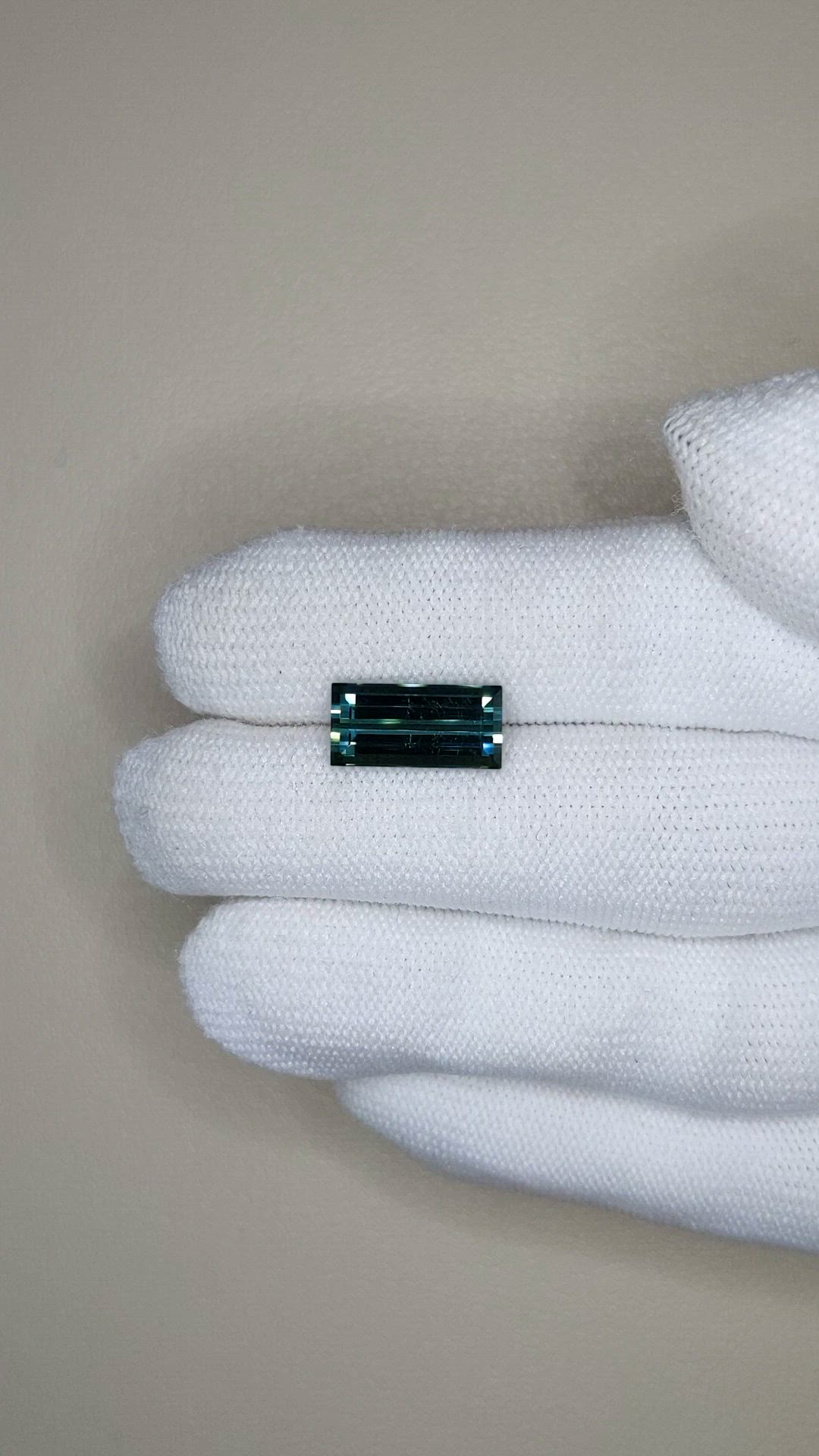 4.36 Ct. Bluish Green Tourmaline from Brazil Size Video