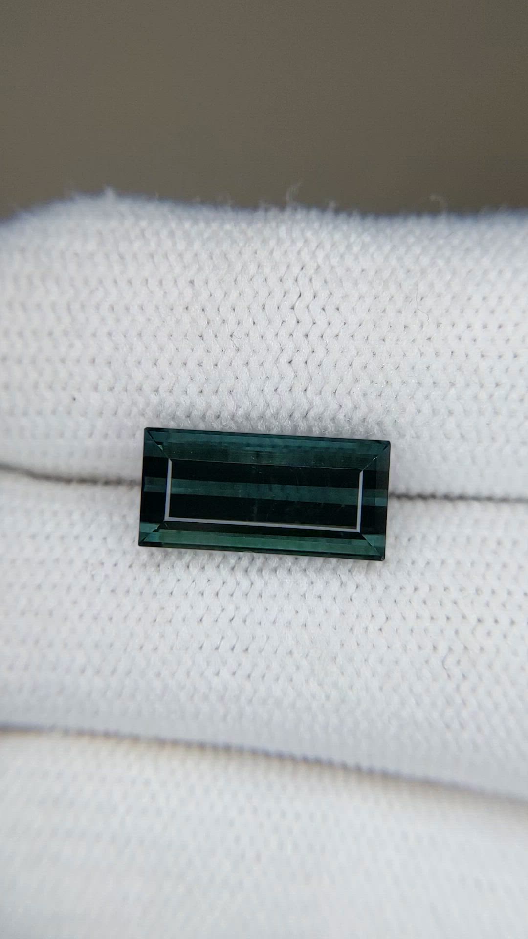 4.36 Ct. Bluish Green Tourmaline from Brazil Size Video