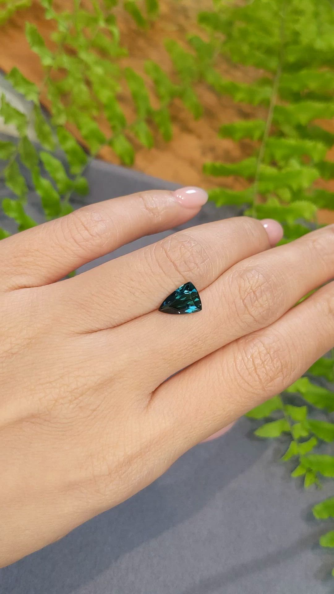 1.78 Ct. Bluish Green Tourmaline from Brazil Size Video