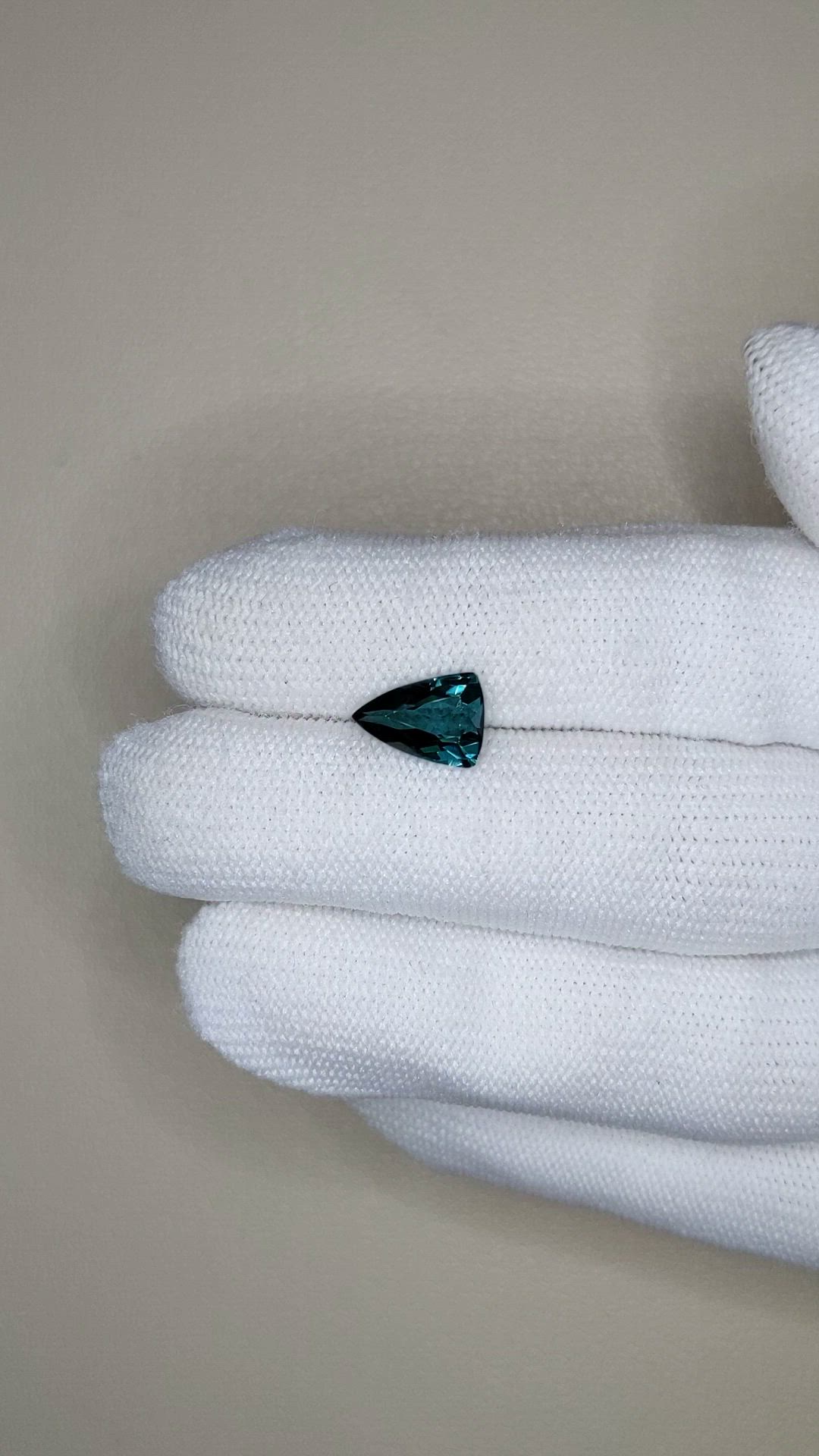 1.78 Ct. Bluish Green Tourmaline from Brazil Size Video