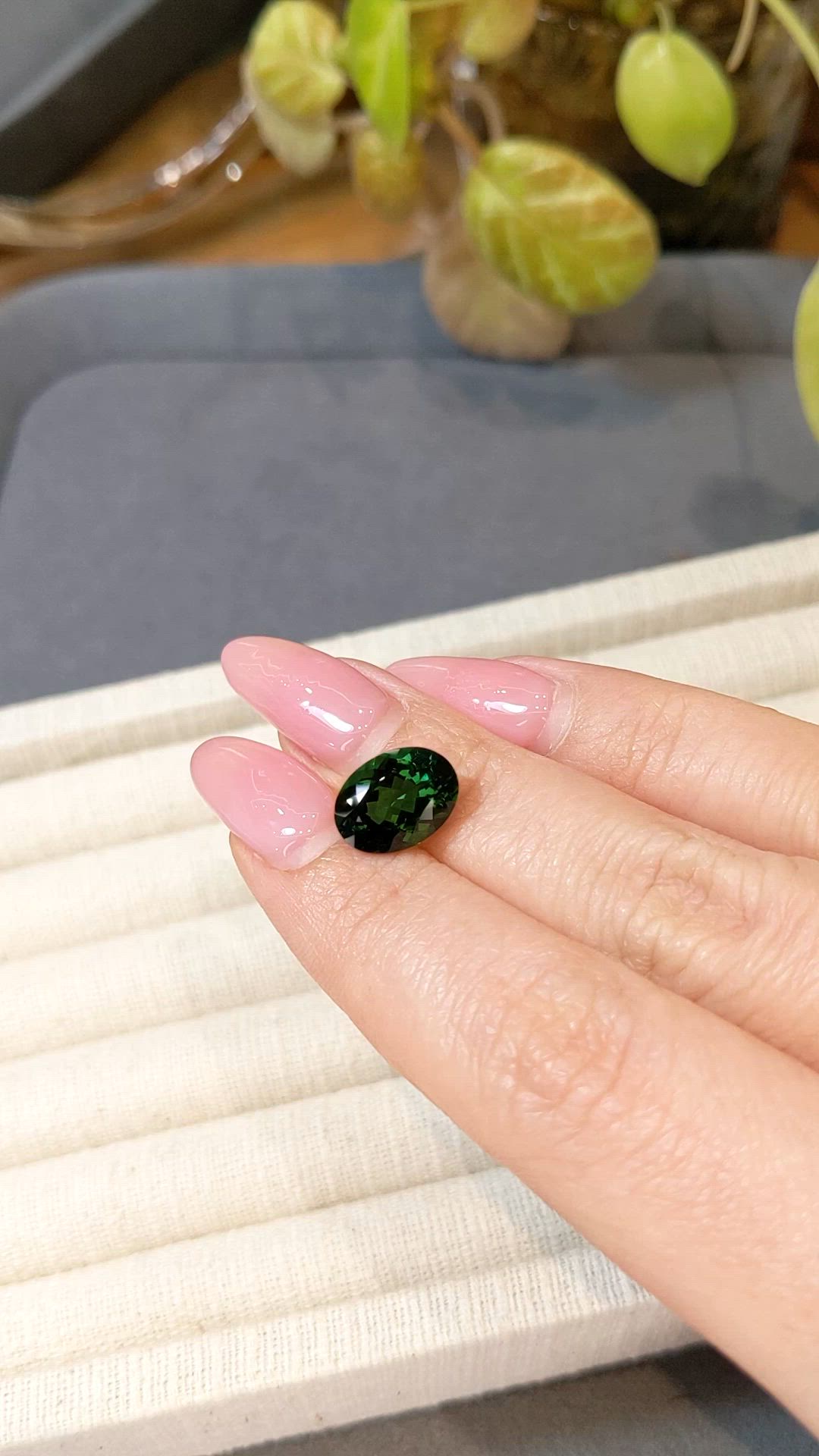3.81 Ct. Green Tourmaline from Brazil Size Video