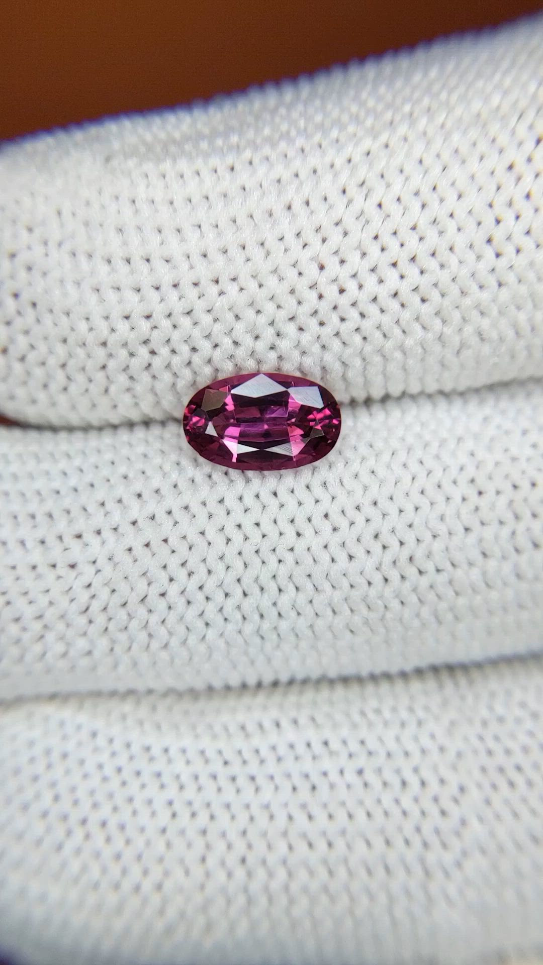 1.25 Ct. Pinkish Purple Rhodolite Garnet from Ceylon (Sri Lanka) Size Video