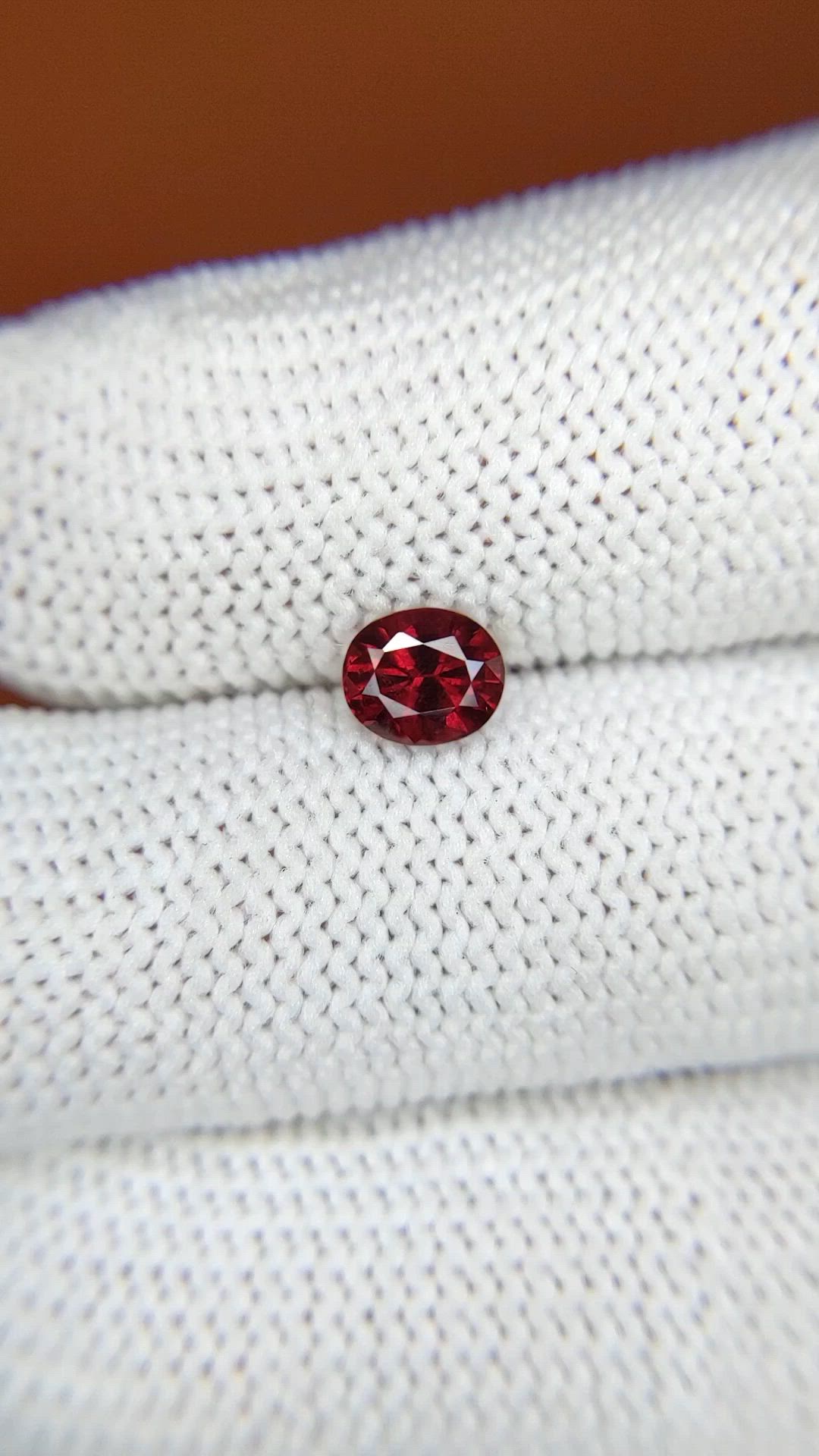0.82 Ct. Purplish Red Rhodolite Garnet from Ceylon (Sri Lanka) Size Video
