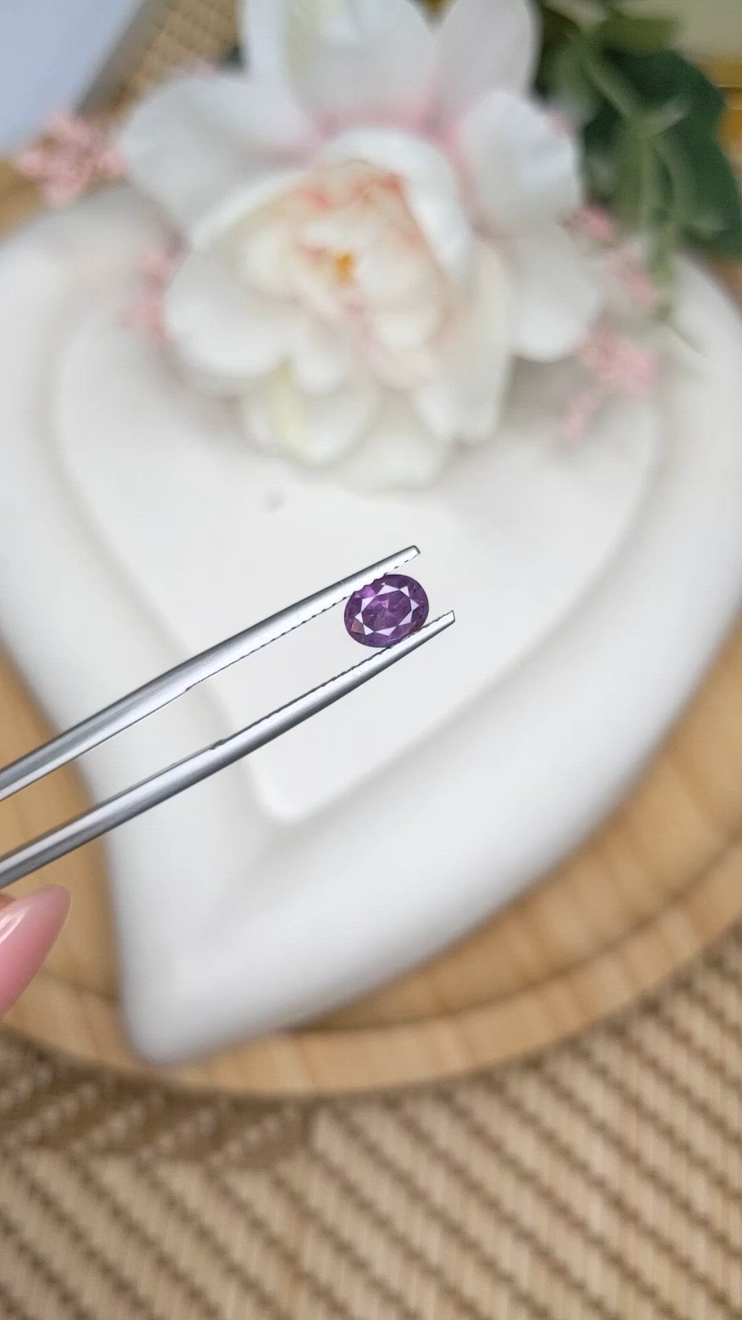 0.76 Ct. Purple Spinel from Ceylon (Sri Lanka) Size Video