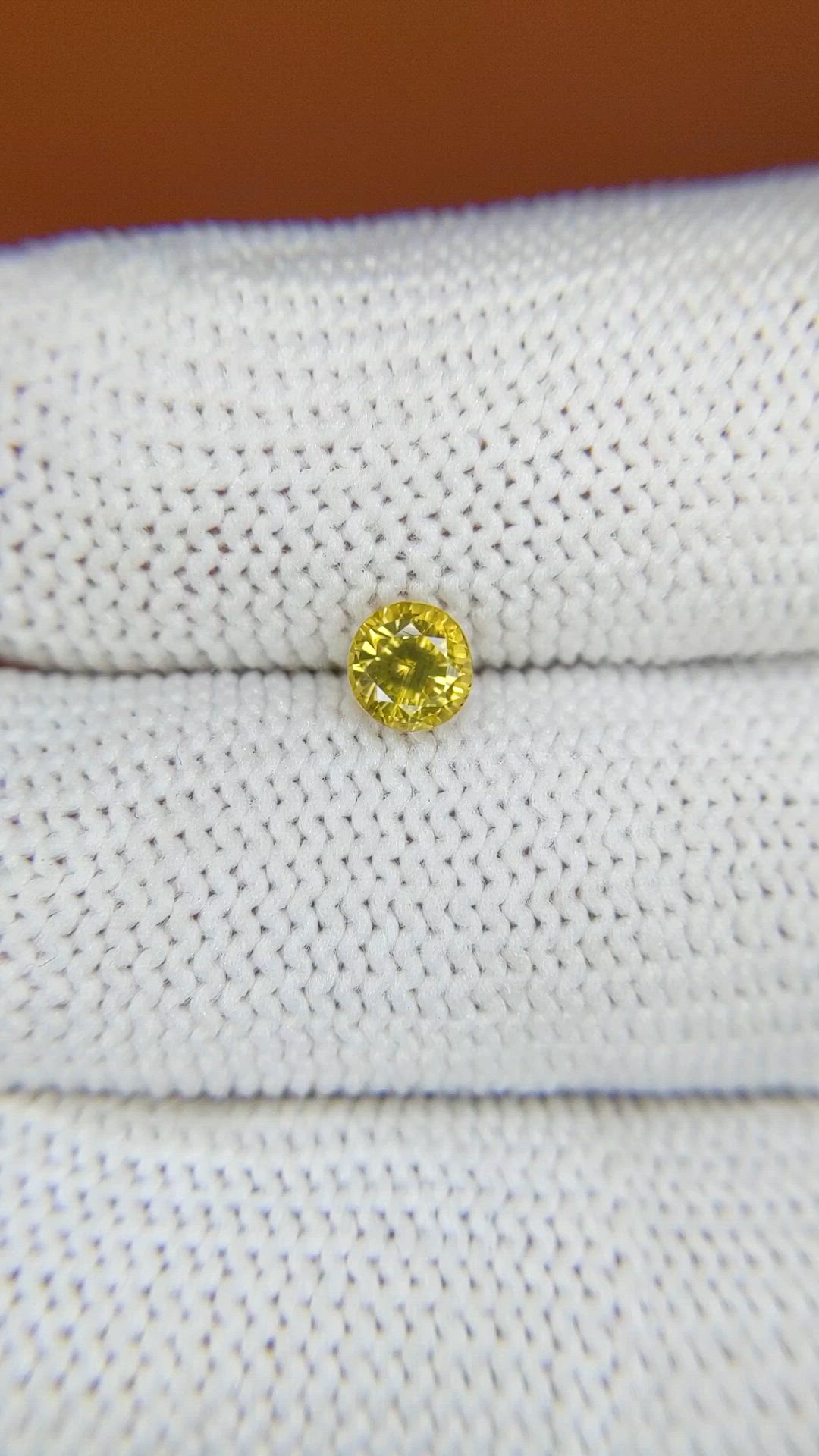 0.76 Ct. Yellow Zircon from Ceylon (Sri Lanka) Size Video