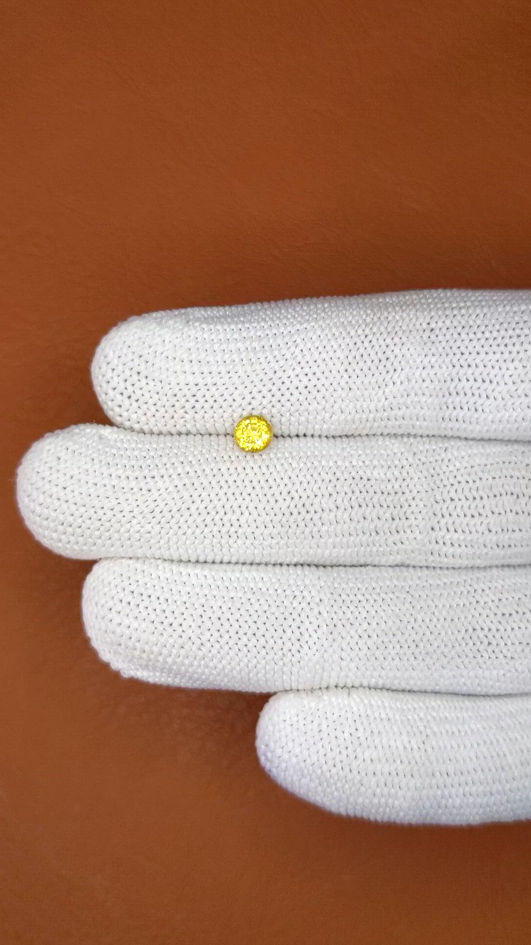 0.76 Ct. Yellow Zircon from Ceylon (Sri Lanka) Size Video