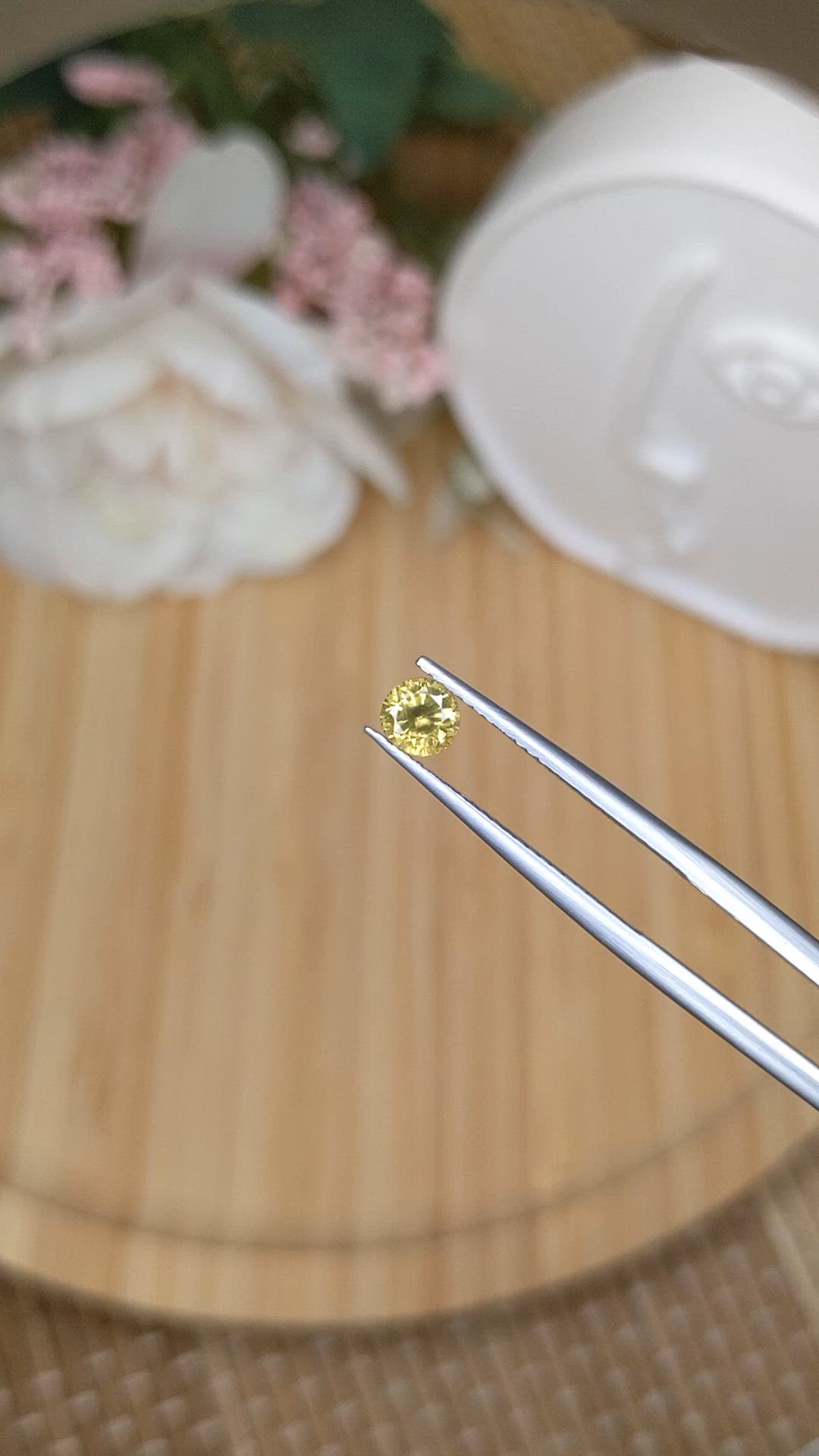 0.76 Ct. Yellow Zircon from Ceylon (Sri Lanka) Size Video