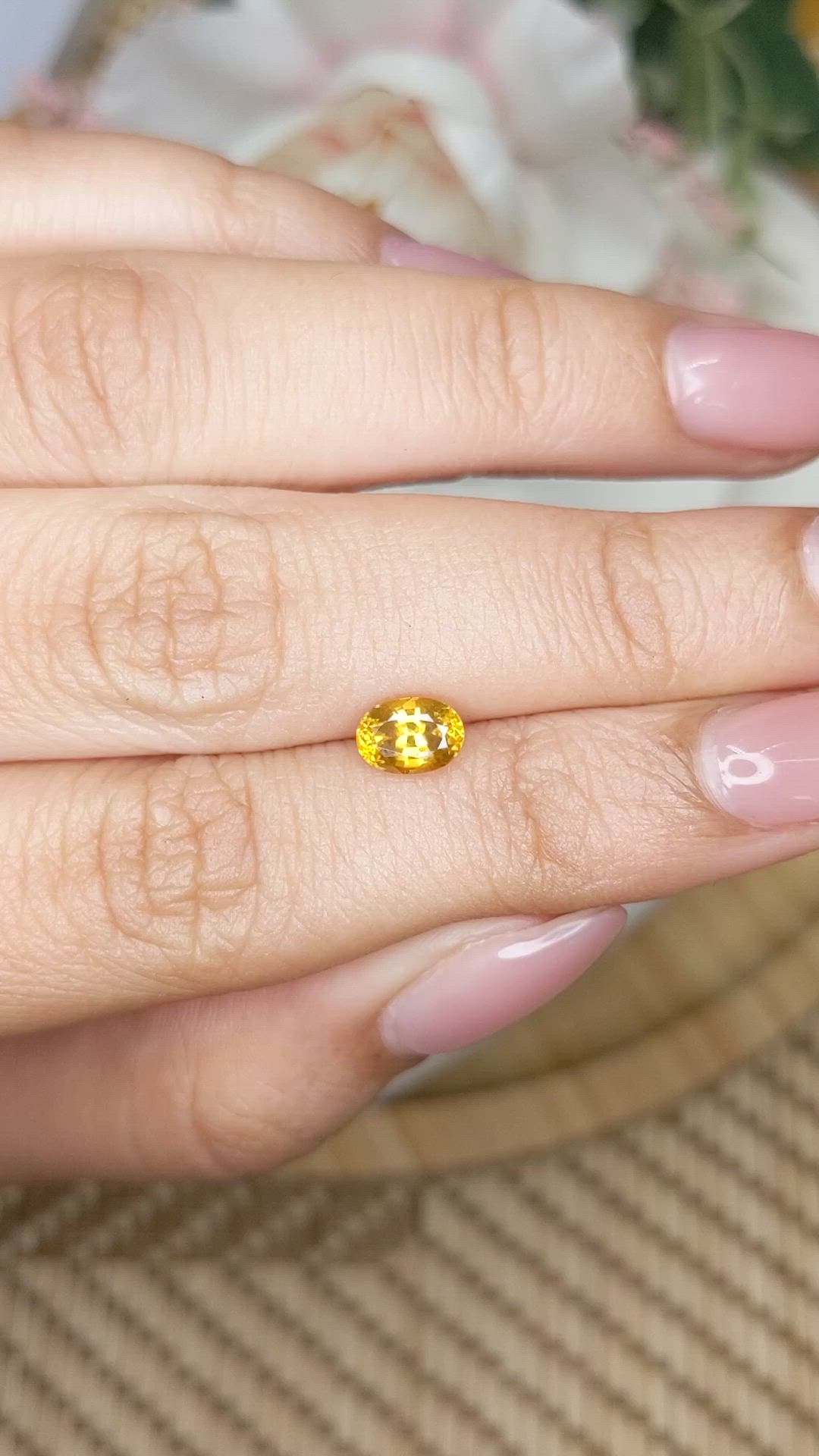 1.16 Ct. Yellow Zircon from Ceylon (Sri Lanka) Size Video