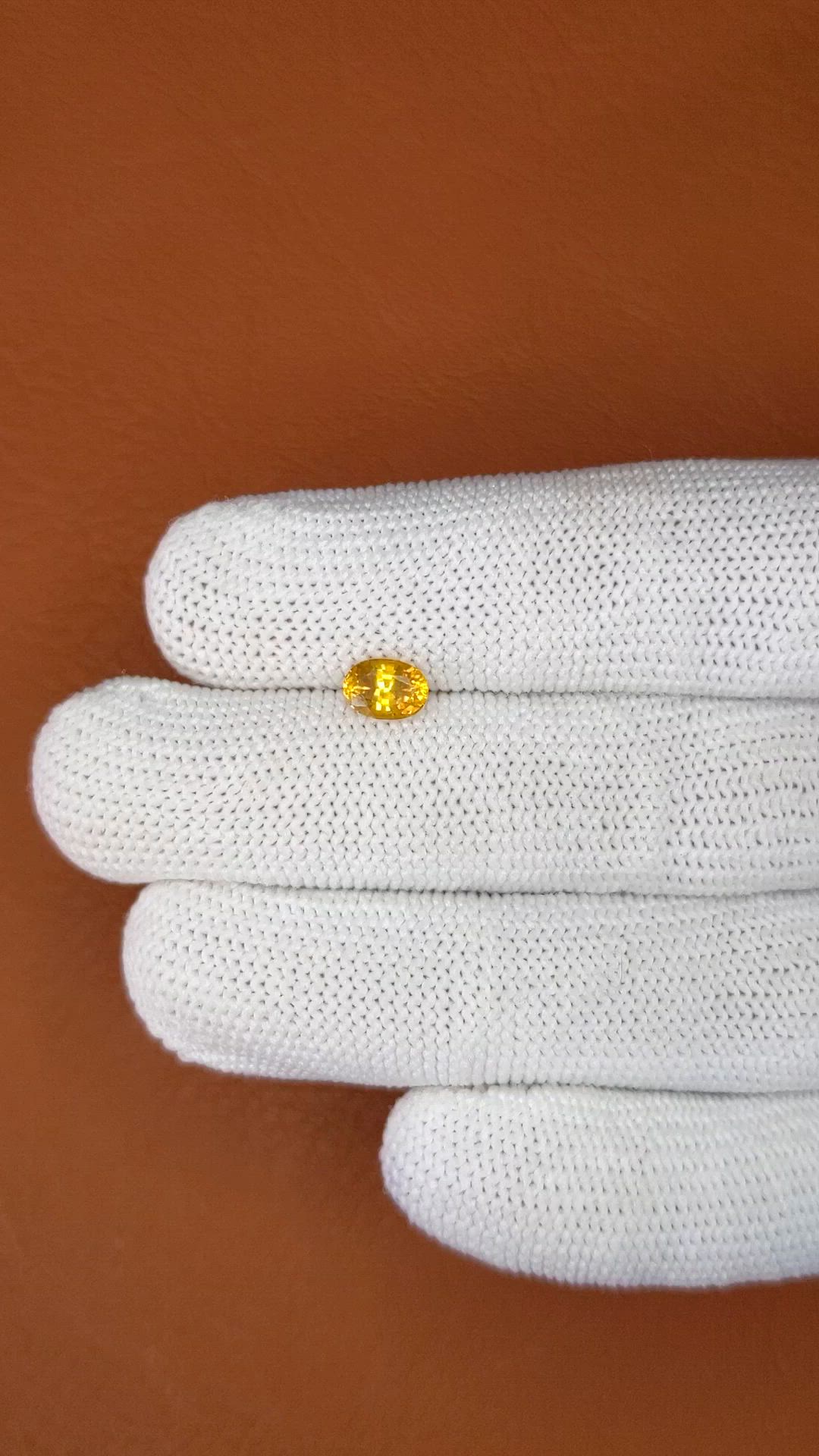 1.16 Ct. Yellow Zircon from Ceylon (Sri Lanka) Size Video
