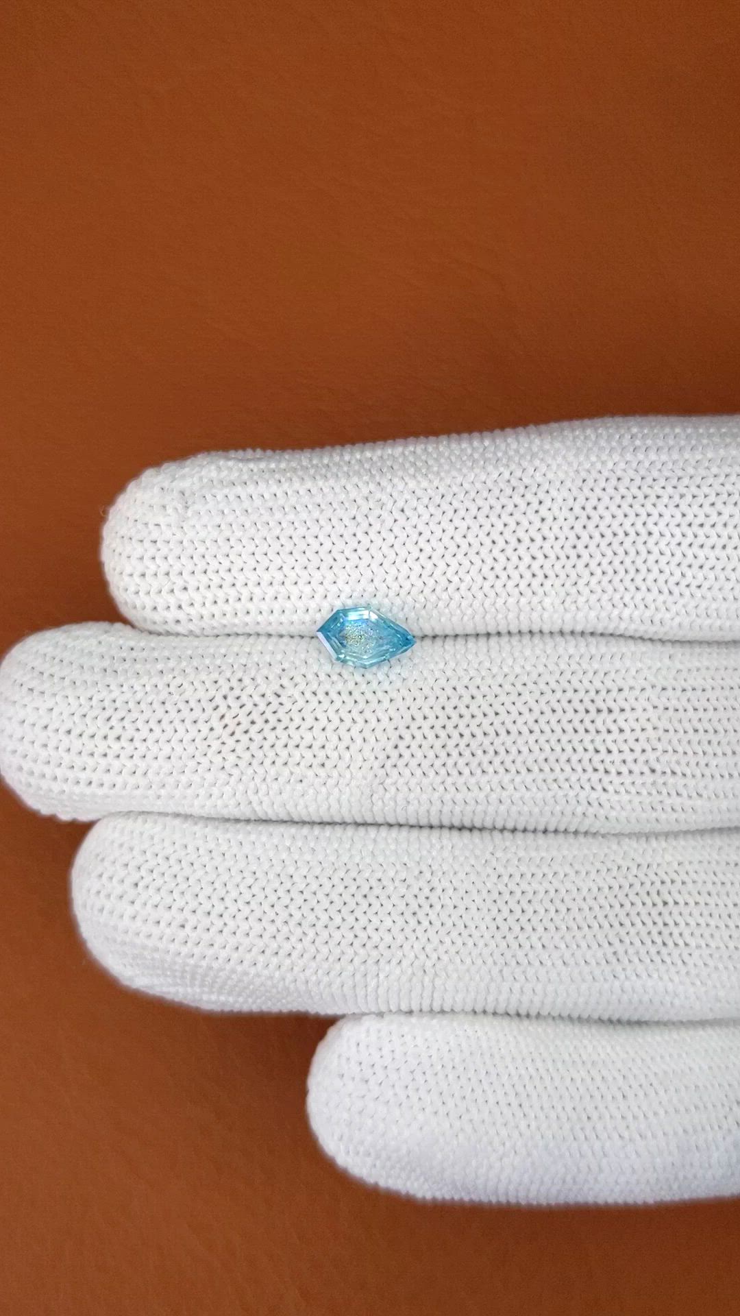 1.38 Ct. Greenish Blue Zircon from Ceylon (Sri Lanka) Size Video