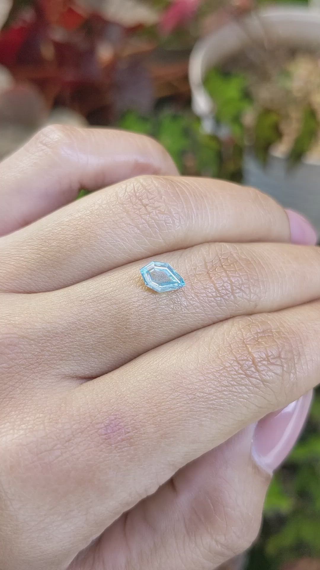 1.38 Ct. Greenish Blue Zircon from Ceylon (Sri Lanka) Size Video