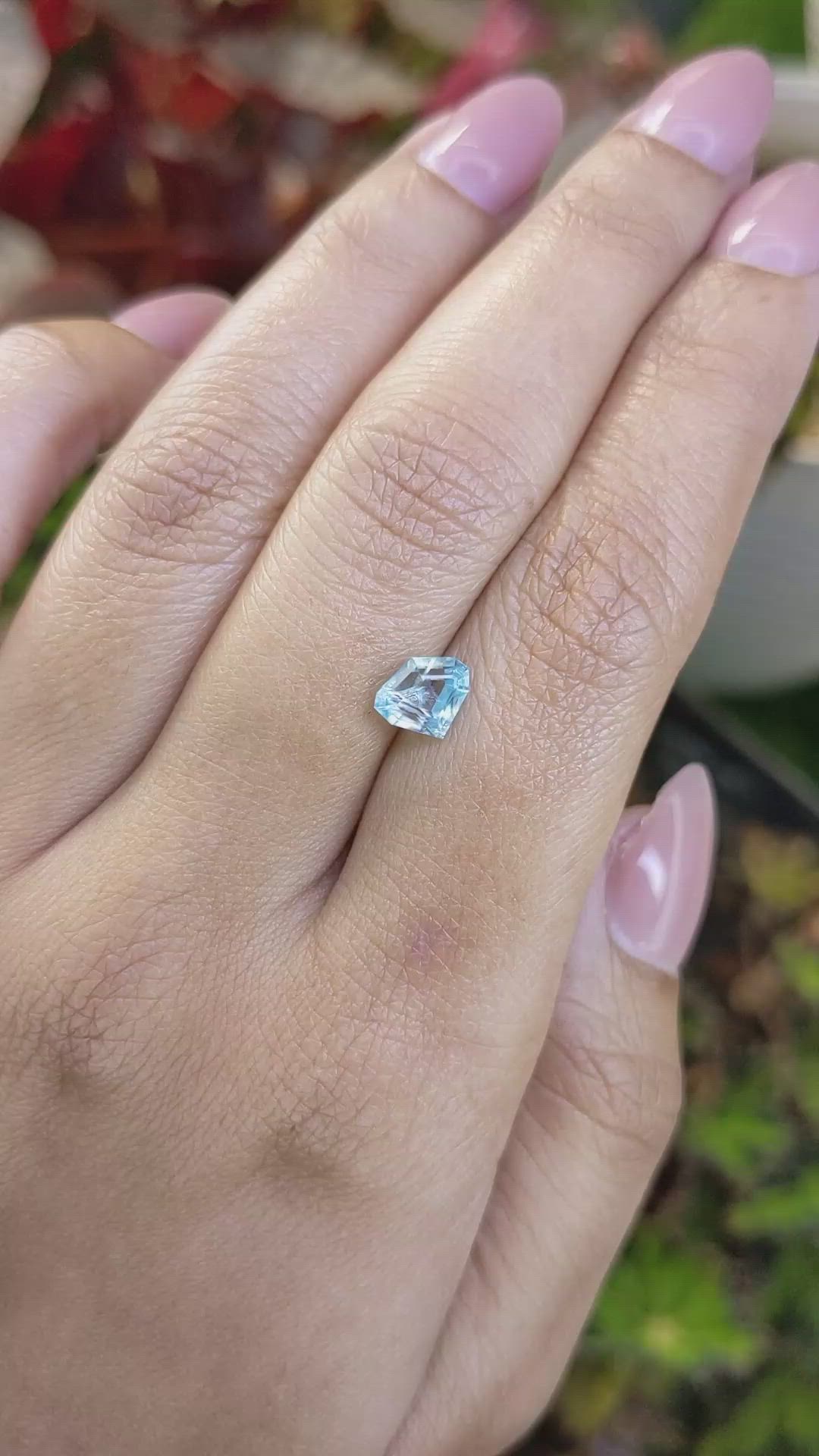 1.57 Ct. Greenish Blue Zircon from Ceylon (Sri Lanka) Size Video