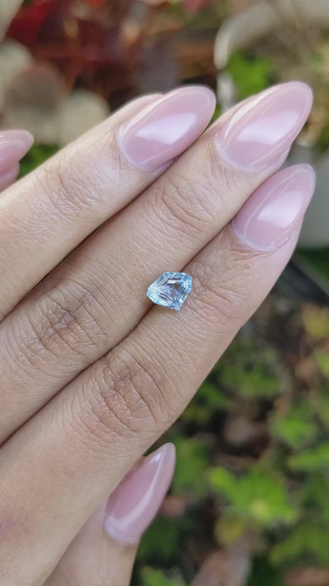 1.57 Ct. Greenish Blue Zircon from Ceylon (Sri Lanka) Size Video