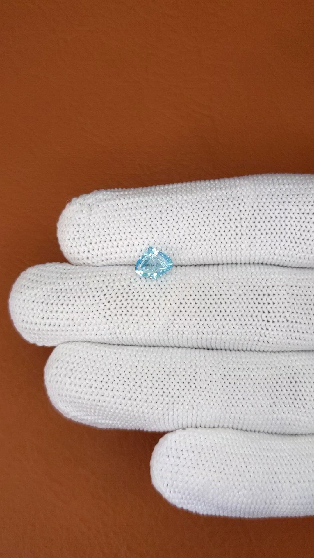 1.57 Ct. Greenish Blue Zircon from Ceylon (Sri Lanka) Size Video