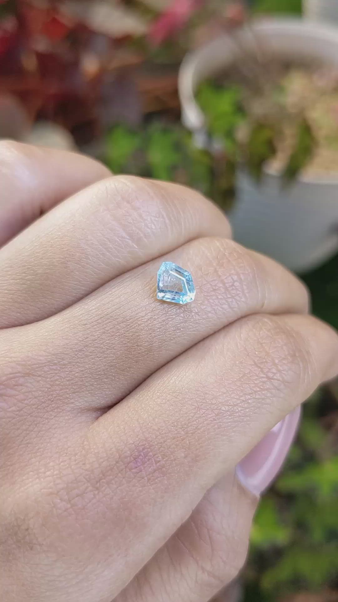 1.57 Ct. Greenish Blue Zircon from Ceylon (Sri Lanka) Size Video