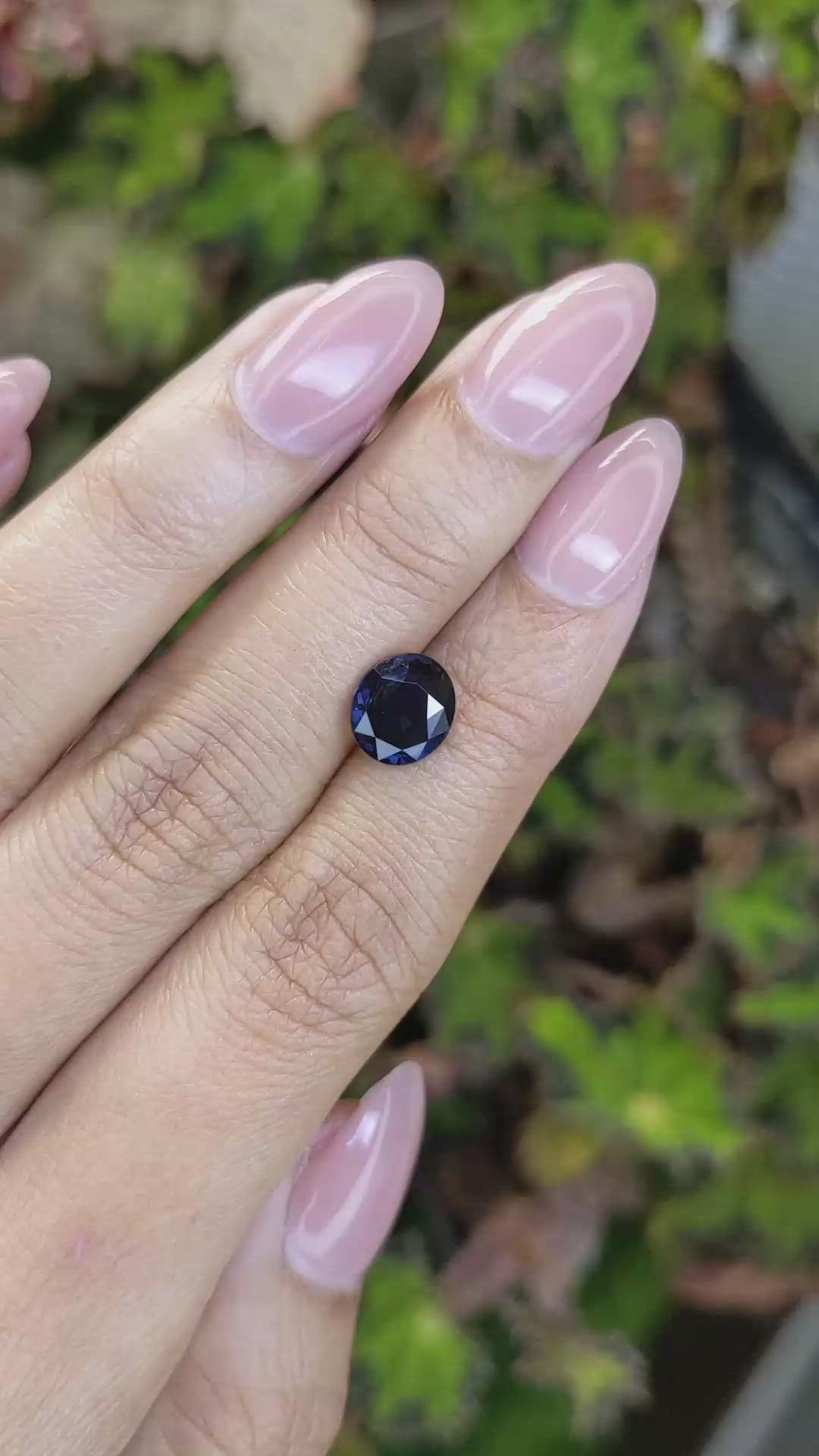 1.95 Ct. Blue Spinel from Ceylon (Sri Lanka) Size Video