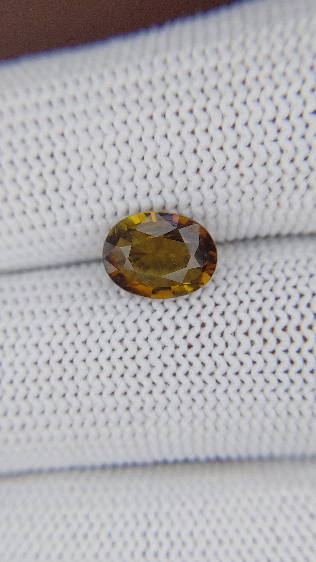 1.60 Ct. Yellowish Brown Tourmaline from Ceylon (Sri Lanka) Size Video