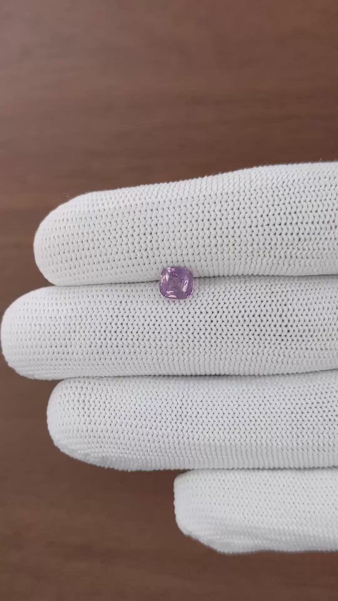 1.04 Ct. Pinkish Purple Spinel from Ceylon (Sri Lanka) Size Video