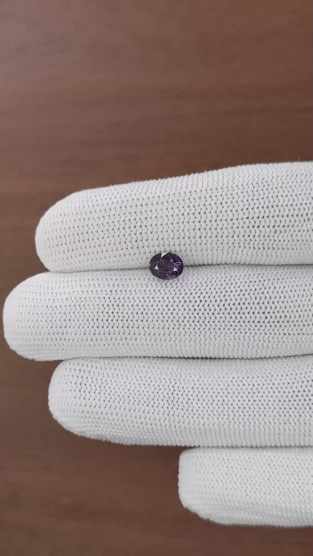 1.01 Ct. Purple Spinel from Ceylon (Sri Lanka) Size Video