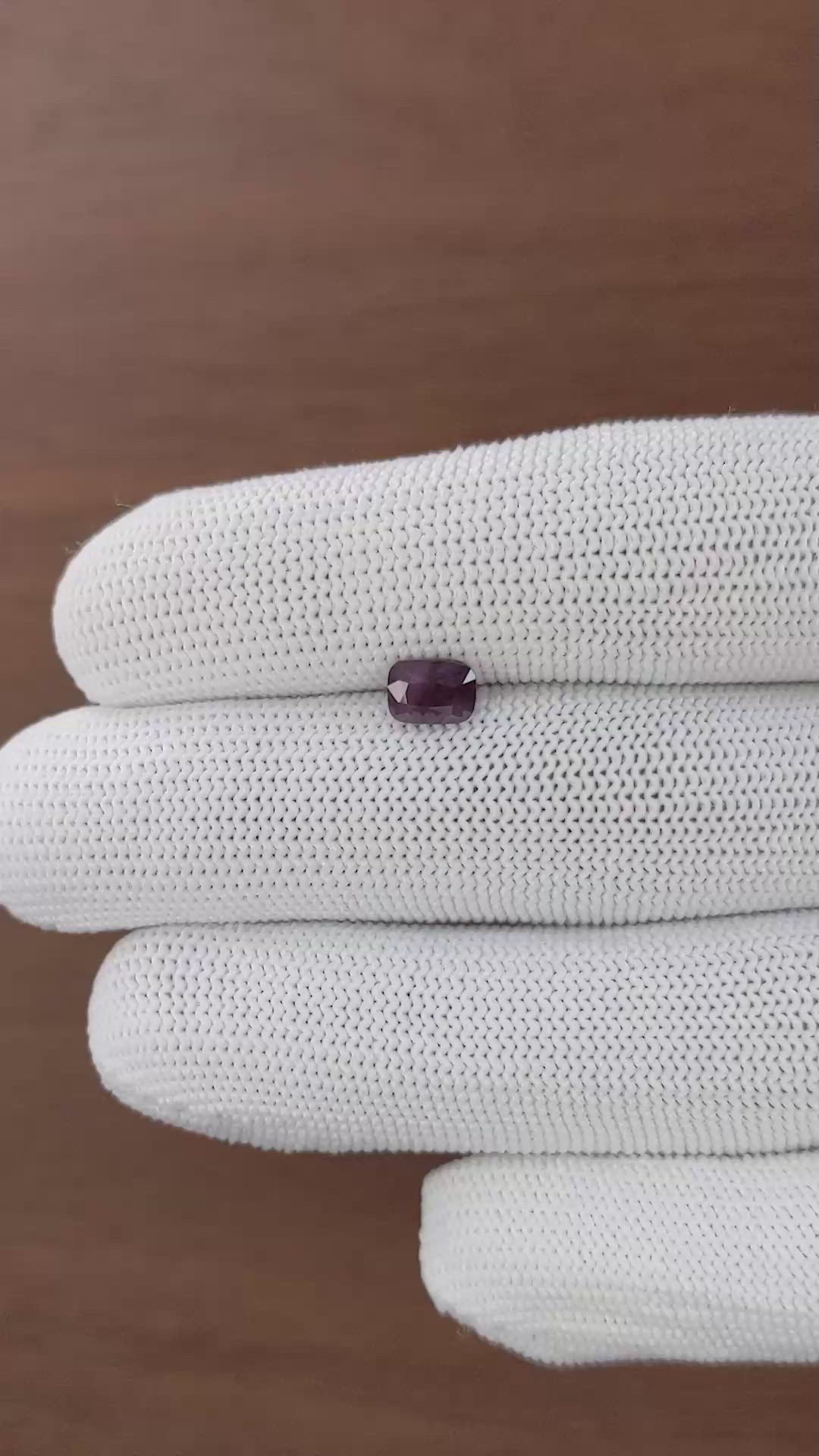 1.02 Ct. Pinkish Purple Spinel from Ceylon (Sri Lanka) Size Video